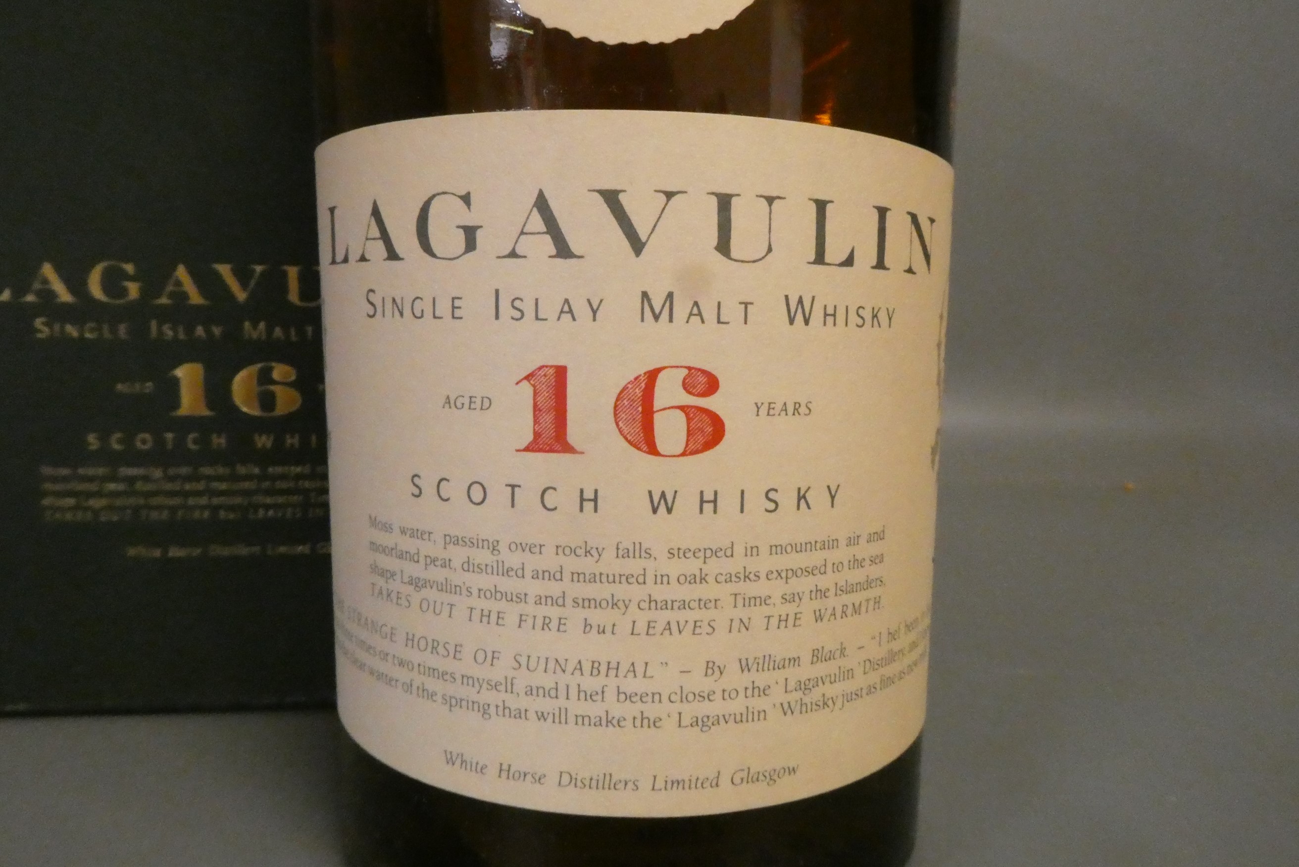 One bottle Lagavulin 16yr old single Islay malt whisky, 43%, 75cl, boxed (Est. plus 24% premium inc. Image
