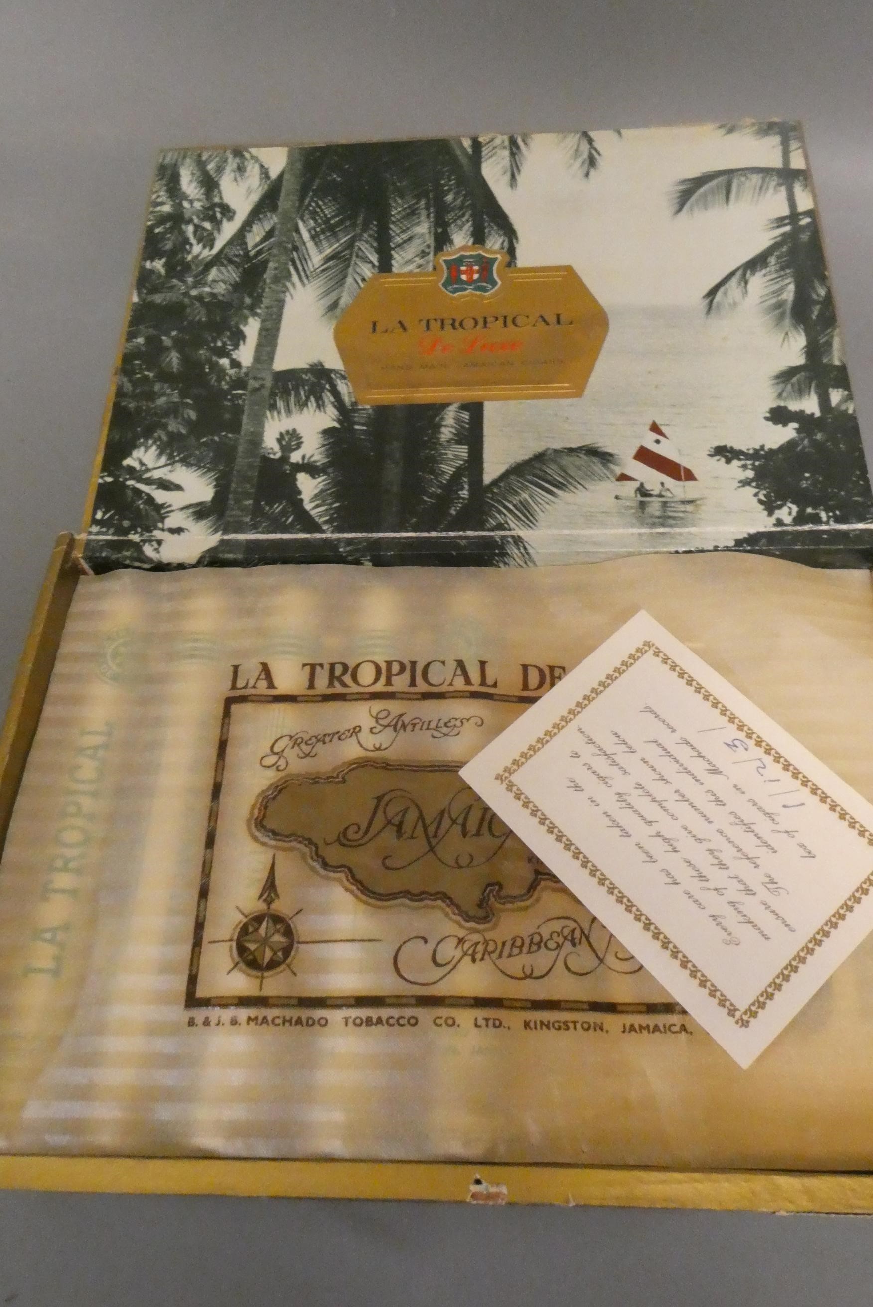 Twenty one La Tropical De Luxe singles No.1 cigars, boxed and in individual tubed (Est. plus 24% Image