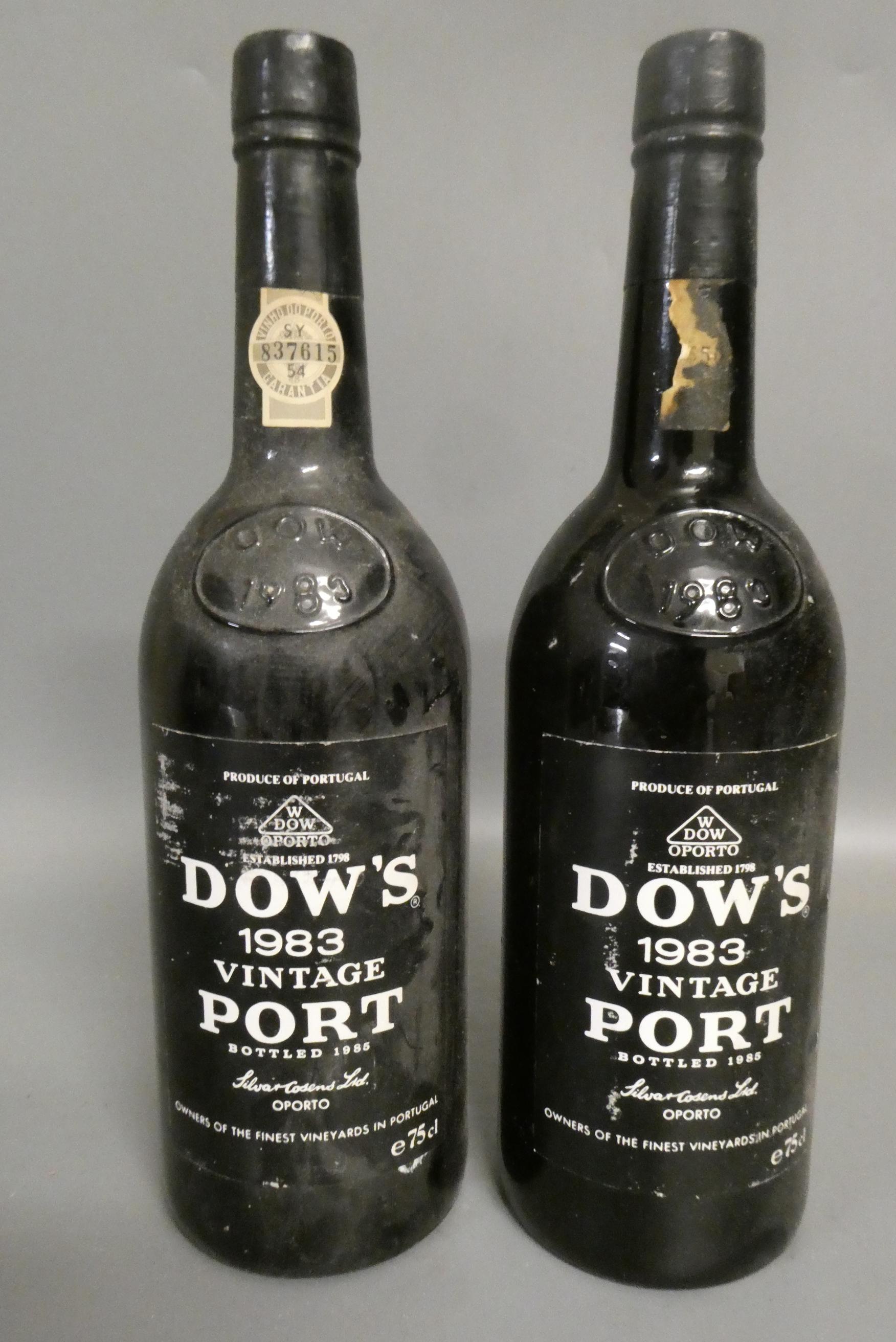 Two bottles Dow's 1983 vintage port (Est. plus 24% premium inc. VAT) Image
