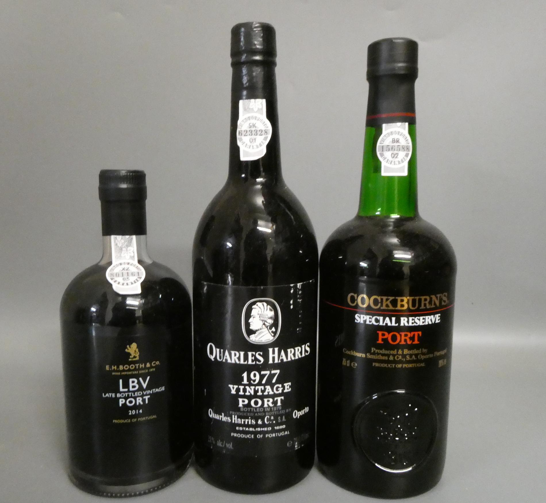 One bottle Quarles Harris 1977 vintage port, 75cl, together with a 75cl Cockburn's special reserve Image
