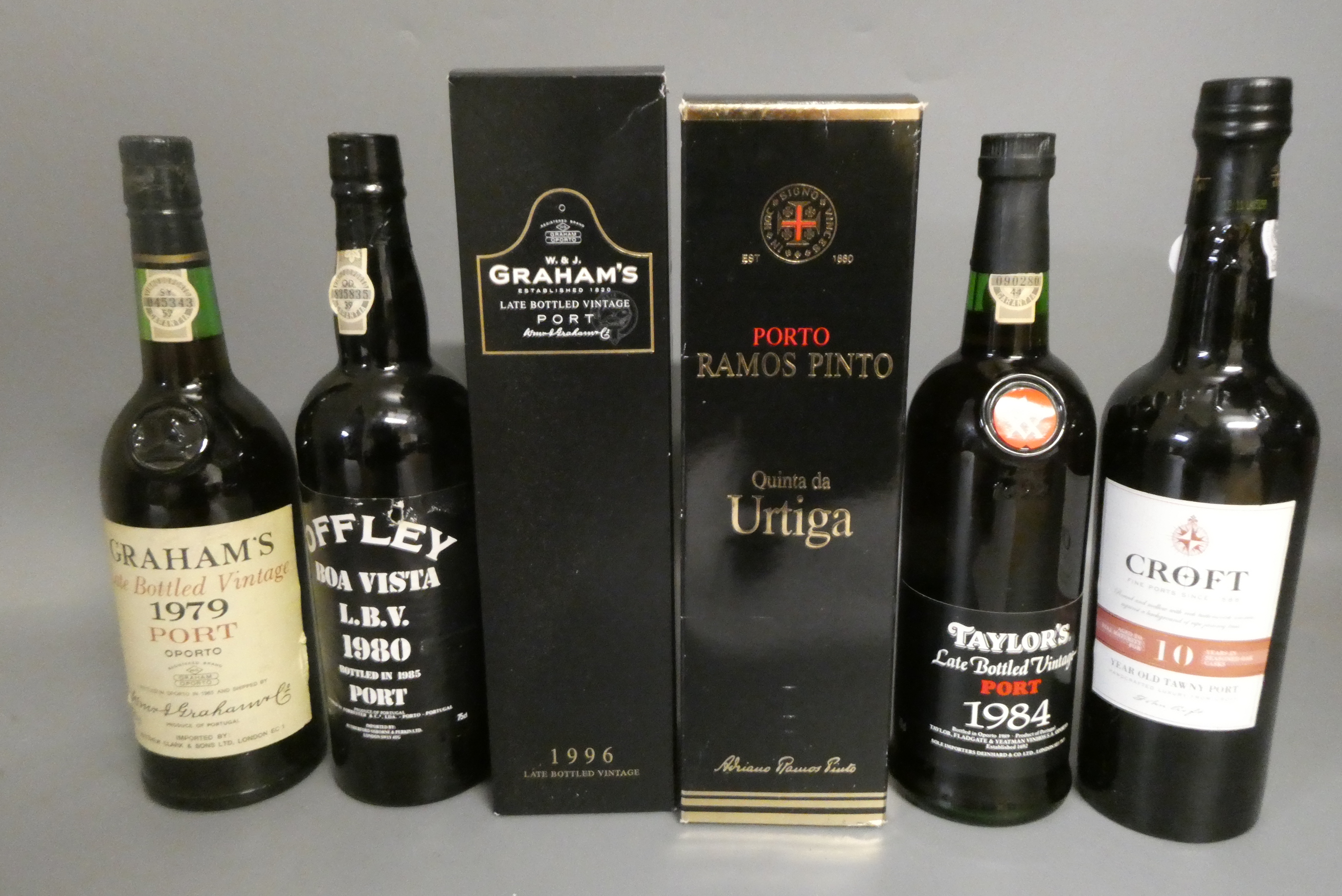 Six bottles of port Image