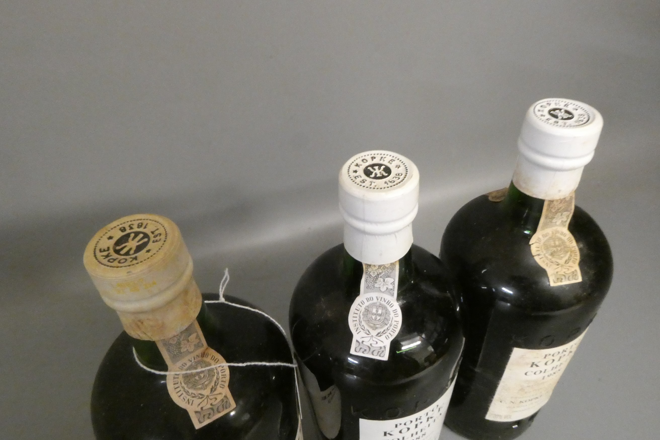 Three bottles Kopke vintage port, comprising a 1983 and two 1988 (Est. plus 24% premium inc. VAT) Image