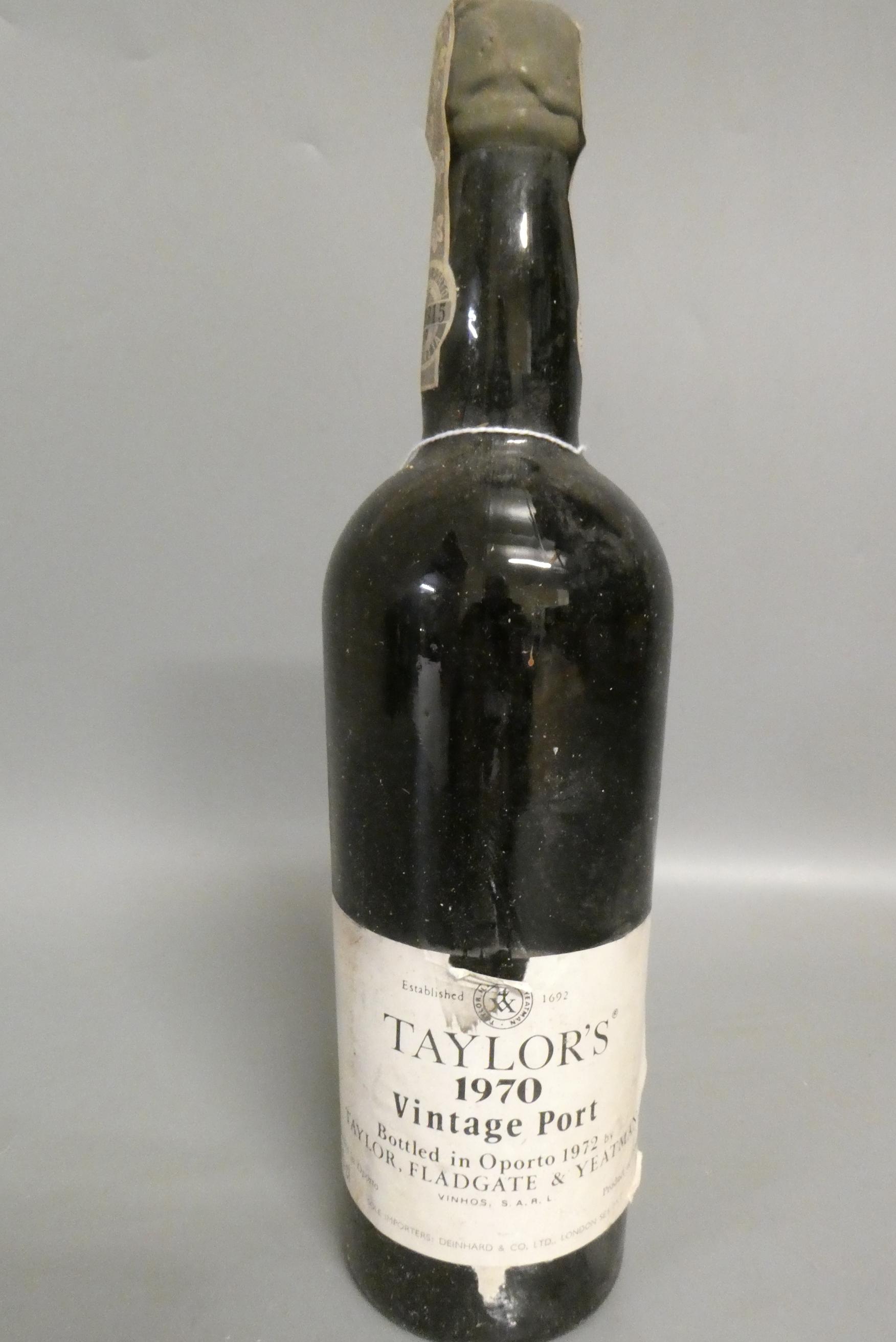 One bottle Taylor's 1970 vintage port, bottled in 1972 by Taylor, Fladgate & Yeatman (Est. plus 24% Image