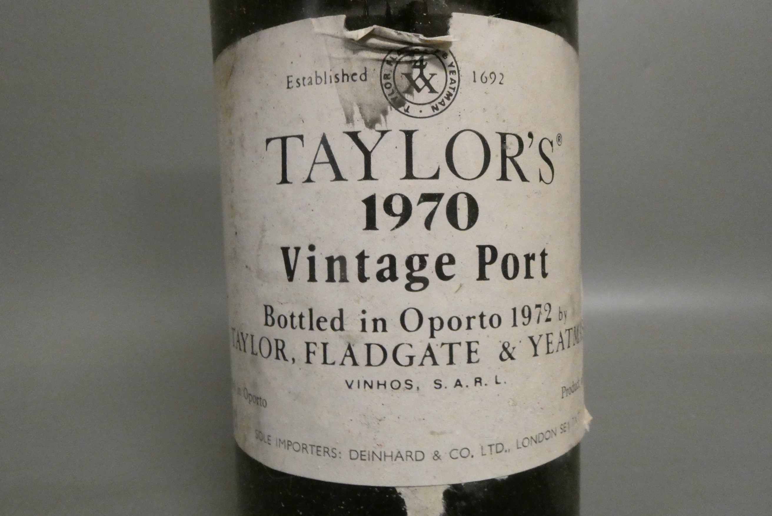 One bottle Taylor's 1970 vintage port, bottled in 1972 by Taylor, Fladgate & Yeatman (Est. plus 24% Image