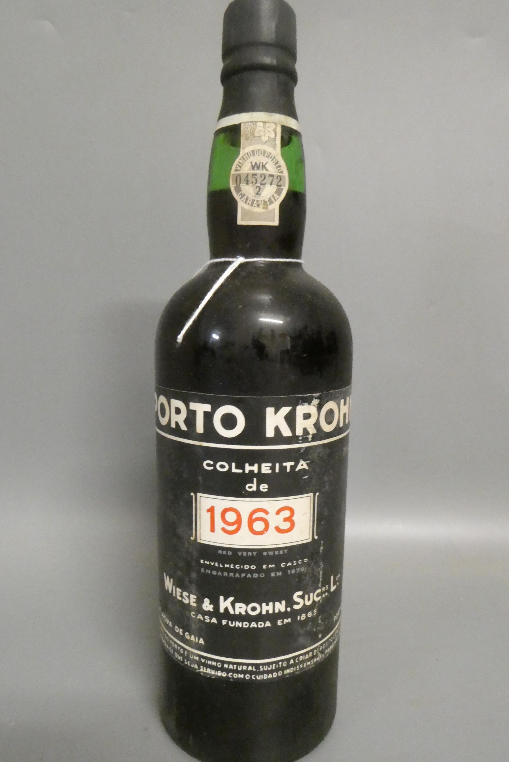 One bottle Porto Krohn 1963 vintage port (Est. plus 24% premium inc. VAT) Image