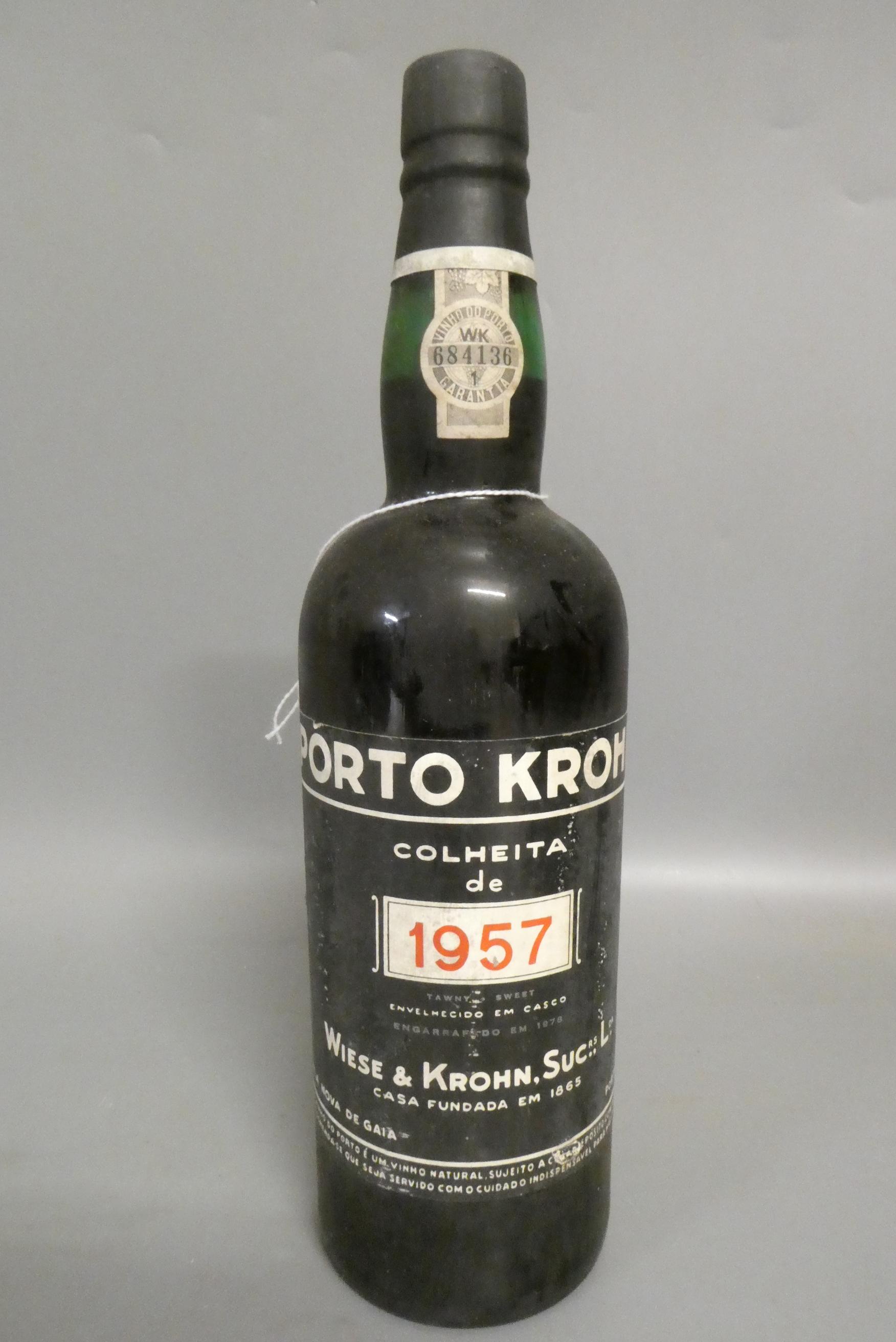 One bottle Porto Krohn 1957 vintage port (Est. plus 24% premium inc. VAT) Image