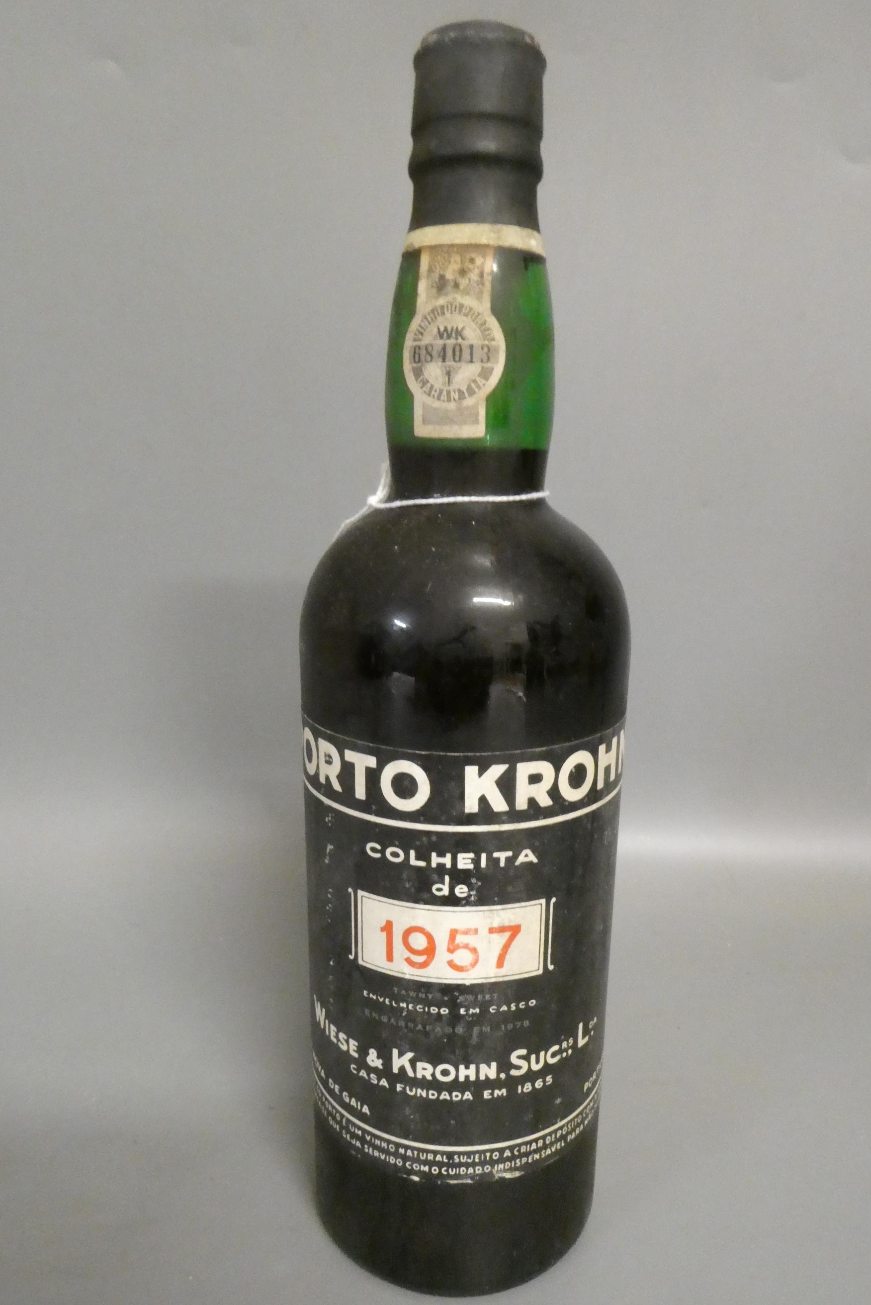 One bottle Porto Krohn 1957 vintage port (Est. plus 24% premium inc. VAT) Image