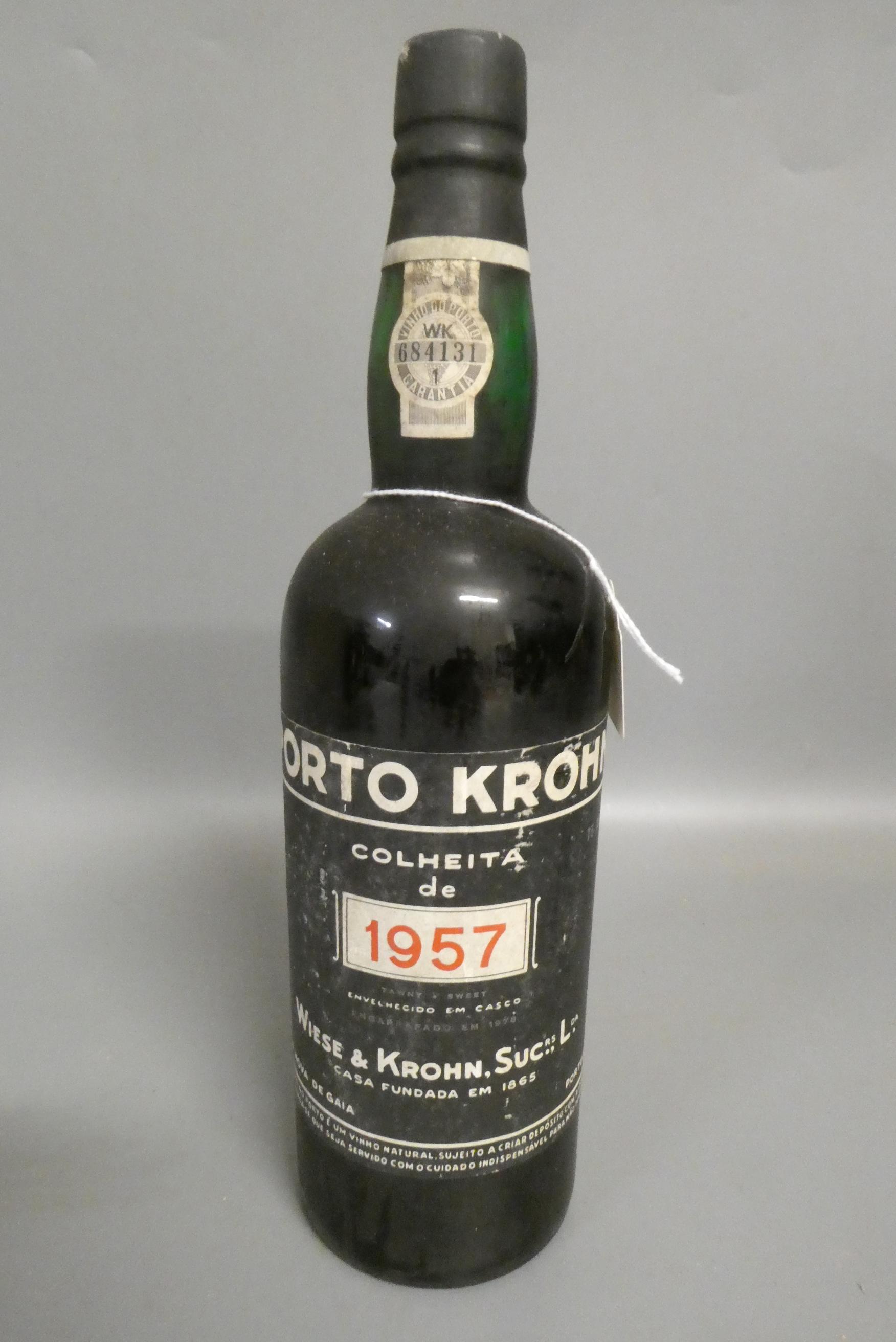 One bottle Porto Krohn 1957 vintage port (Est. plus 24% premium inc. VAT) Image