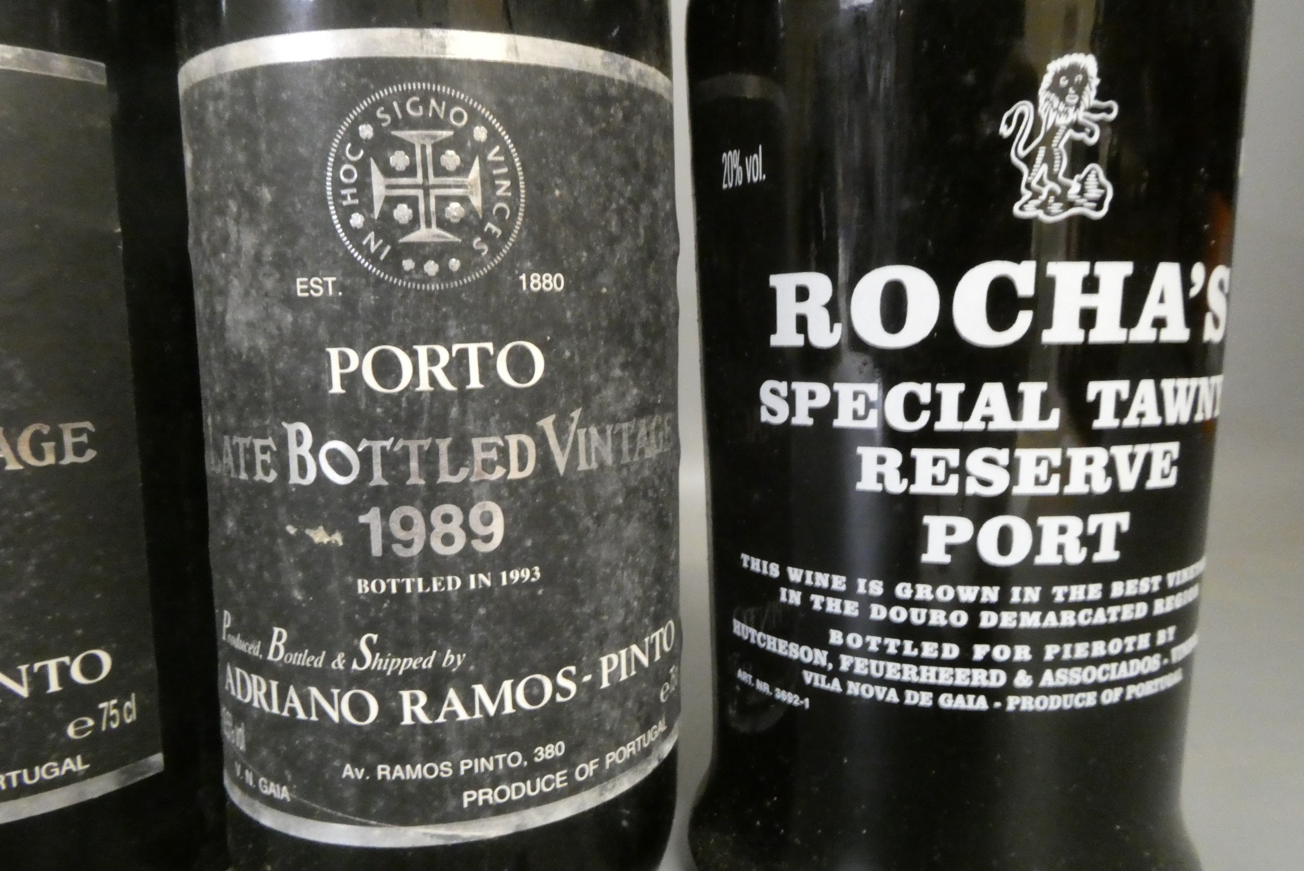 Seven bottles of port Image