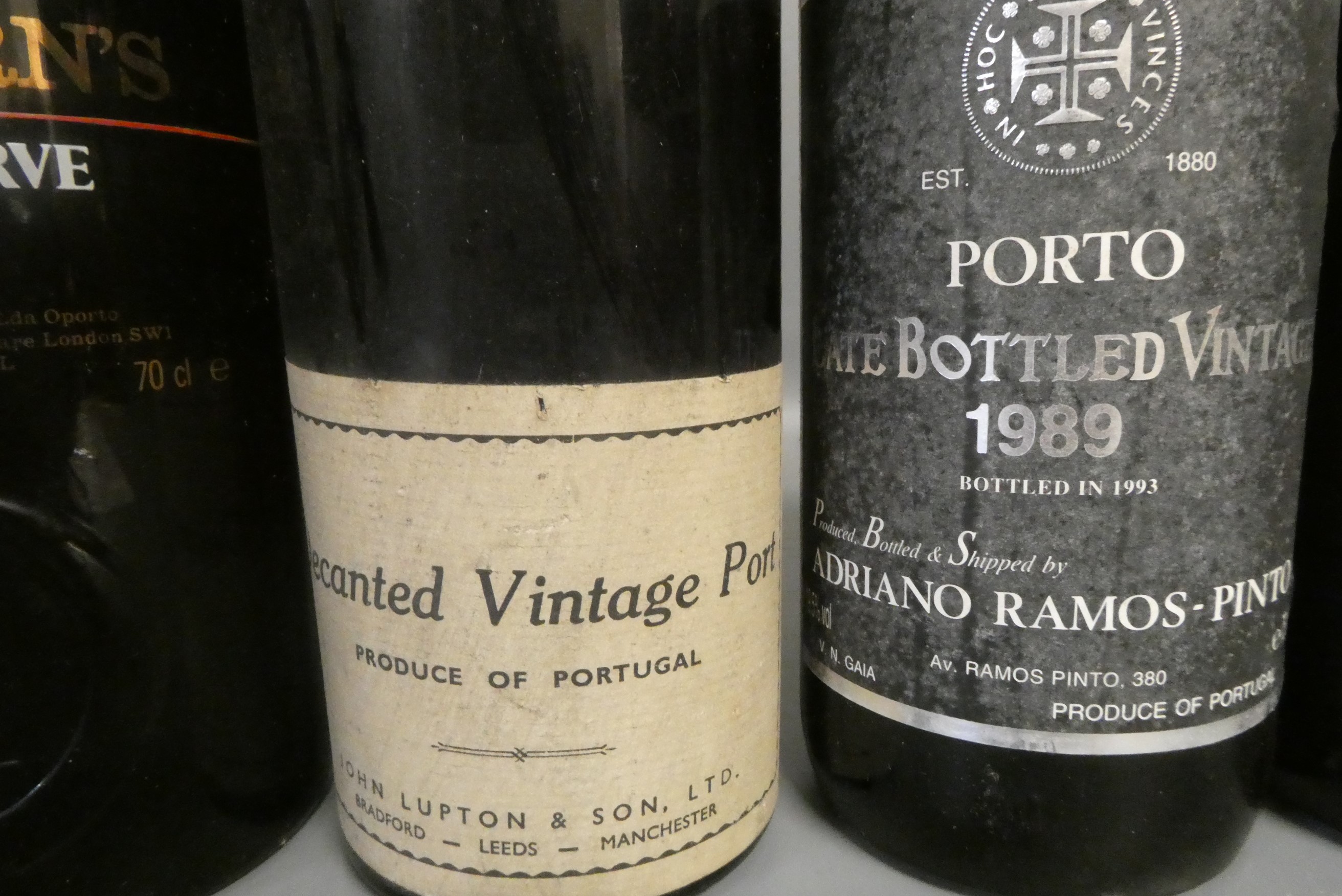 Seven bottles of port Image