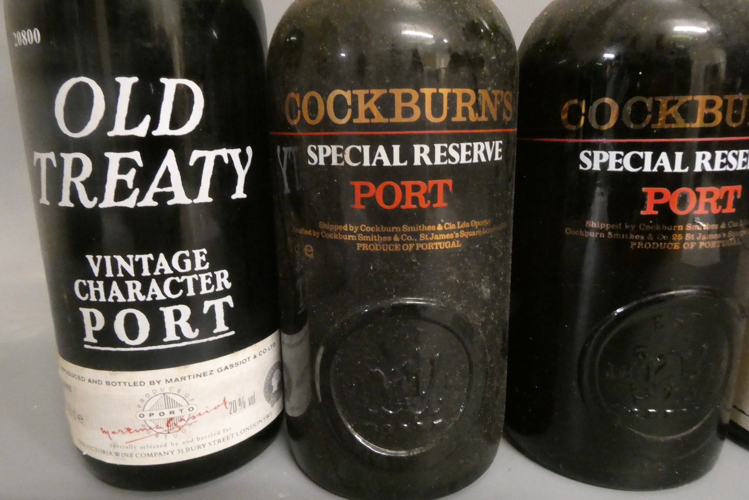 Seven bottles of port Image