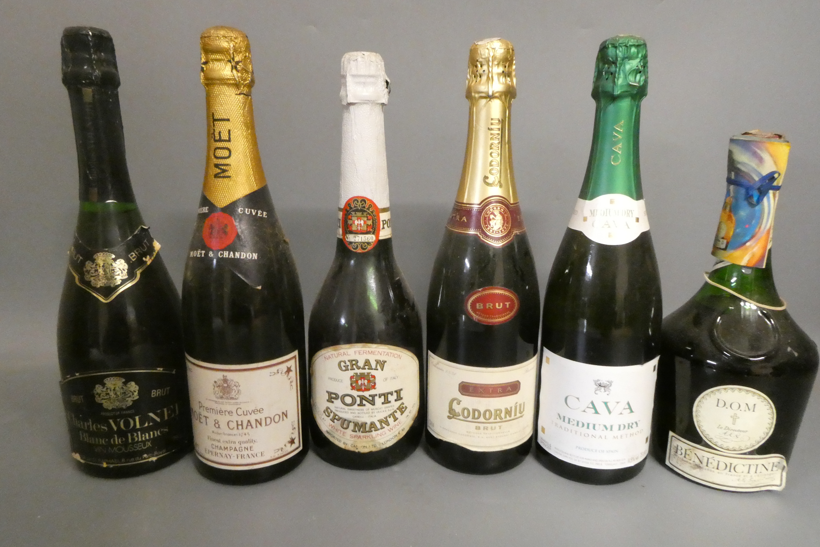 Five bottles of sparkling wine including Moet & Chandon premiere cuvee, Charles Volner blanc de Image