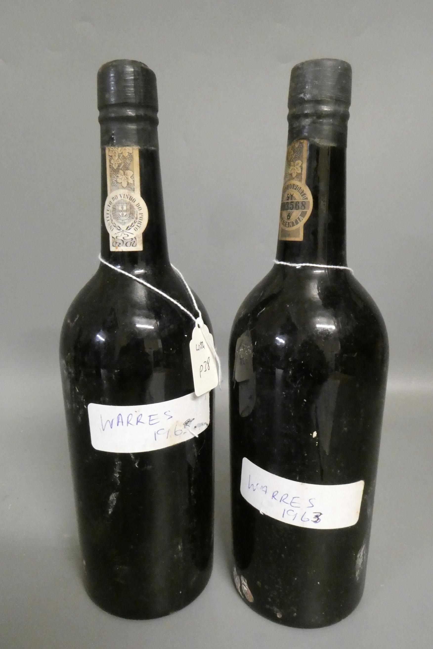 Two bottles Warre's 1963 vintage port (Est. plus 24% premium inc. VAT) Image