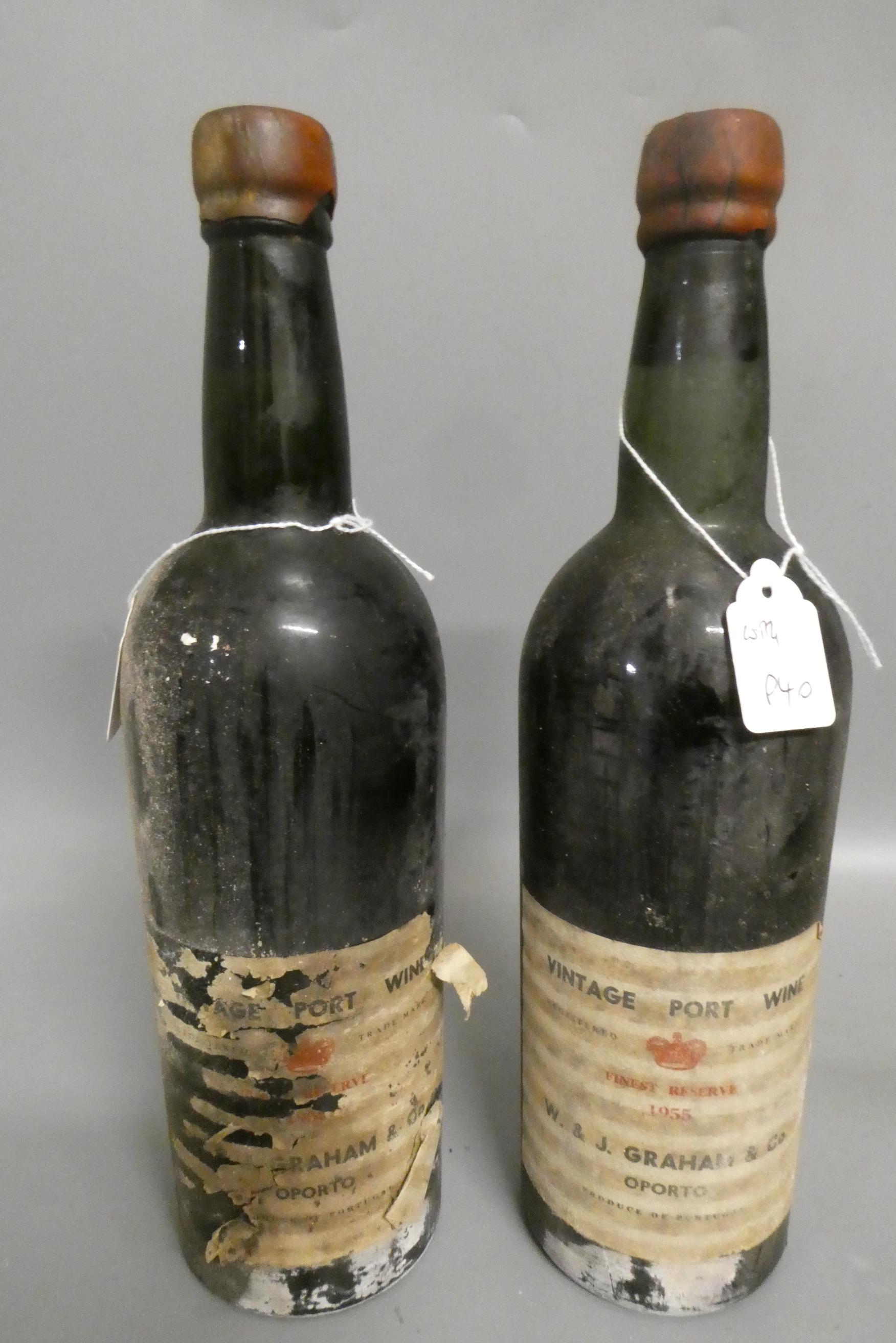 Two bottles of Graham's 1955 vintage port (Est. plus 24% premium inc. VAT) Image