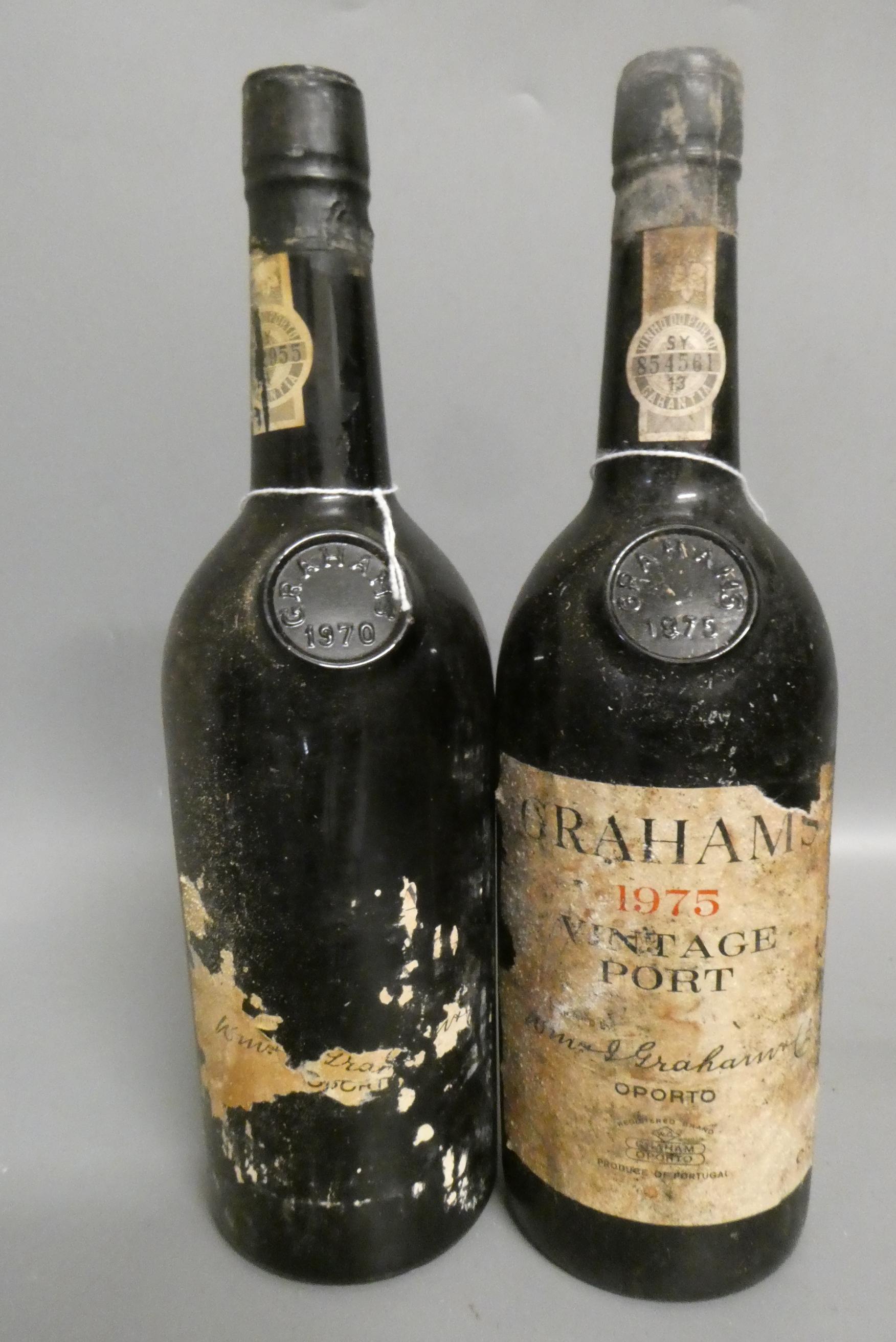 Two bottles of Graham's vintage port, comprising a 1970 and a 1975 (Est. plus 24% premium inc. VAT) Image