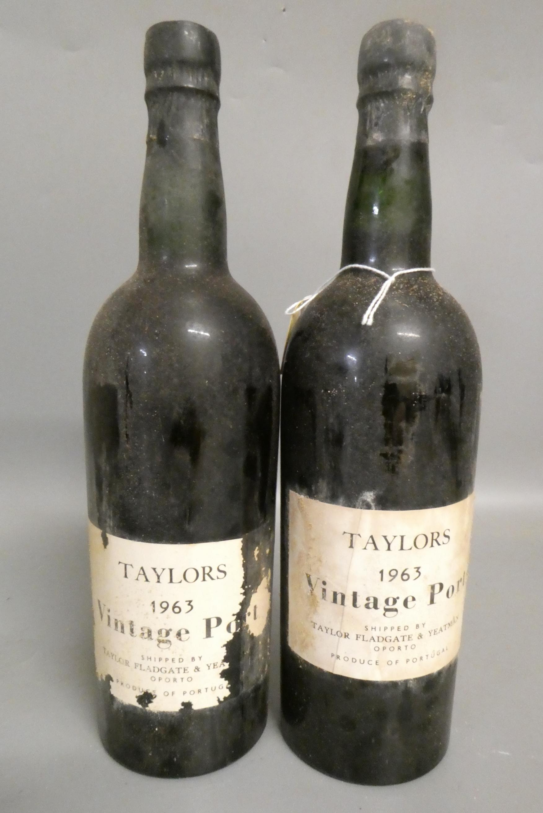 Two bottles Taylor's 1963 vintage port (Est. plus 24% premium inc. VAT) Image