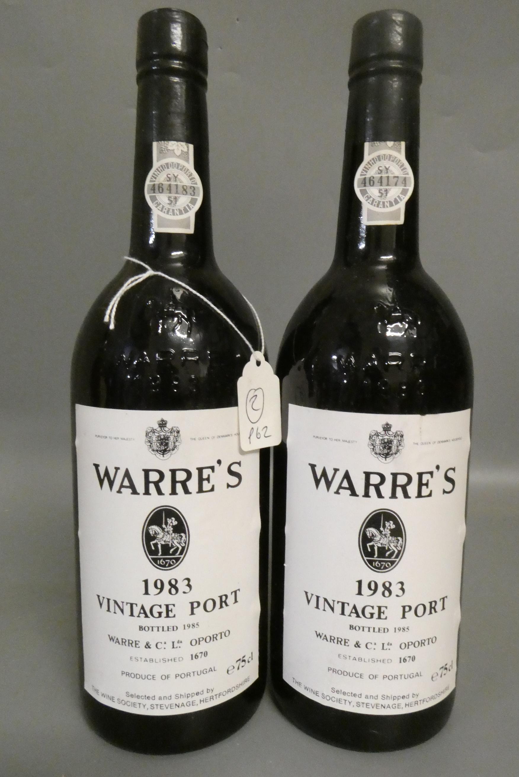 Two bottles Warre's 1983 vintage port (Est. plus 24% premium inc. VAT) Image