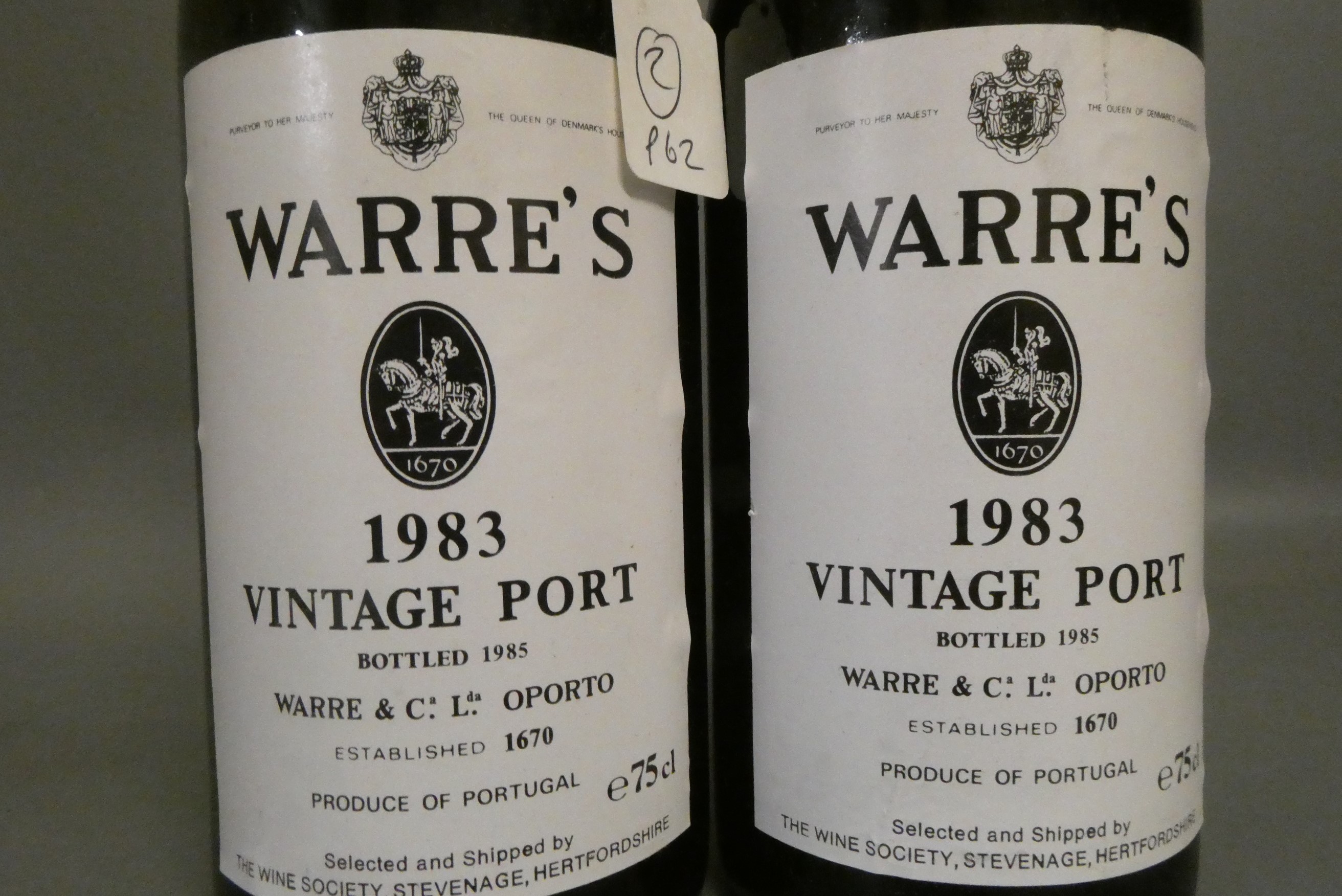 Two bottles Warre's 1983 vintage port (Est. plus 24% premium inc. VAT) Image