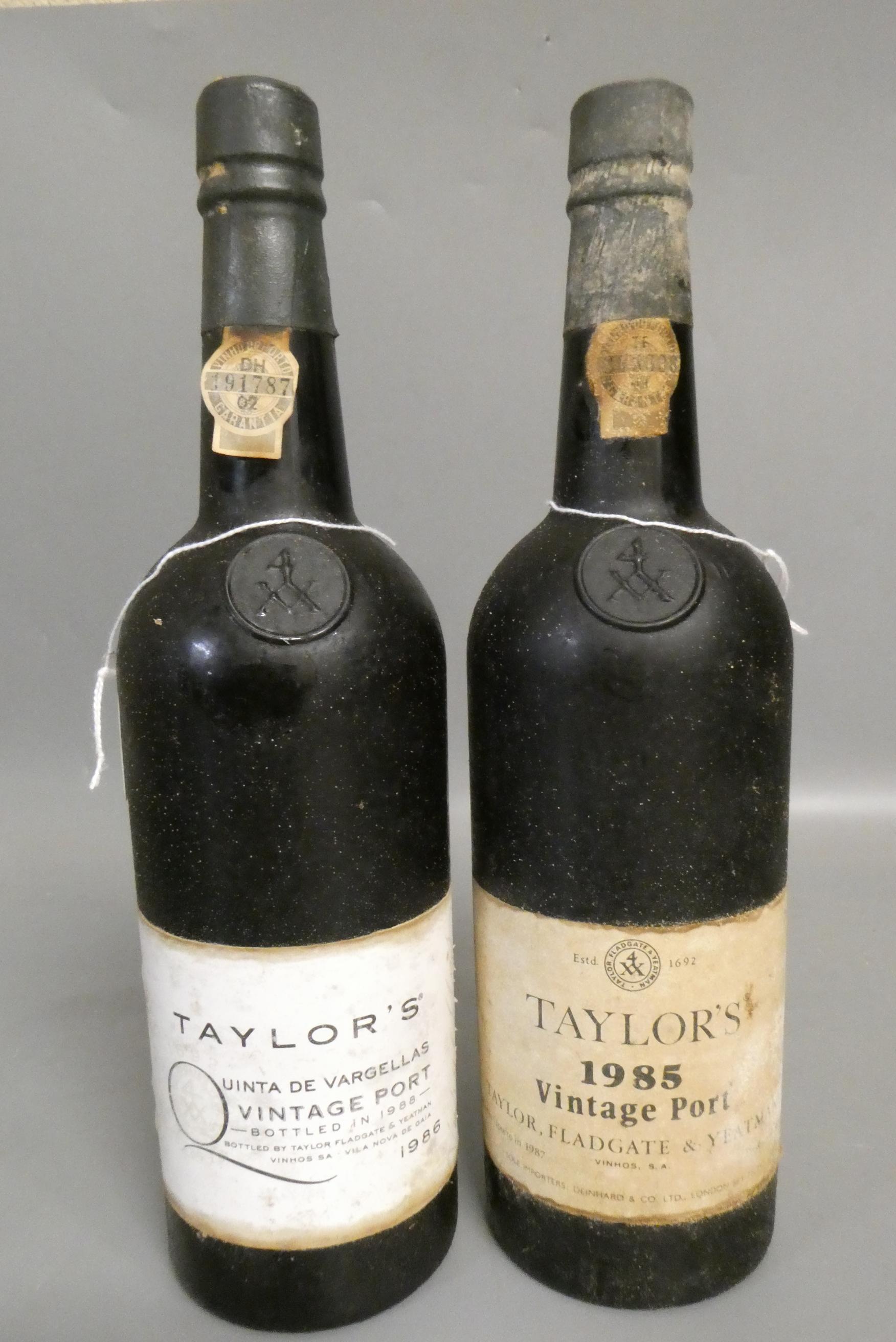 Two bottles Taylor's port, comprising a 1985 vintage port and a 1986 Quinta de Vargellas (Est. plus Image
