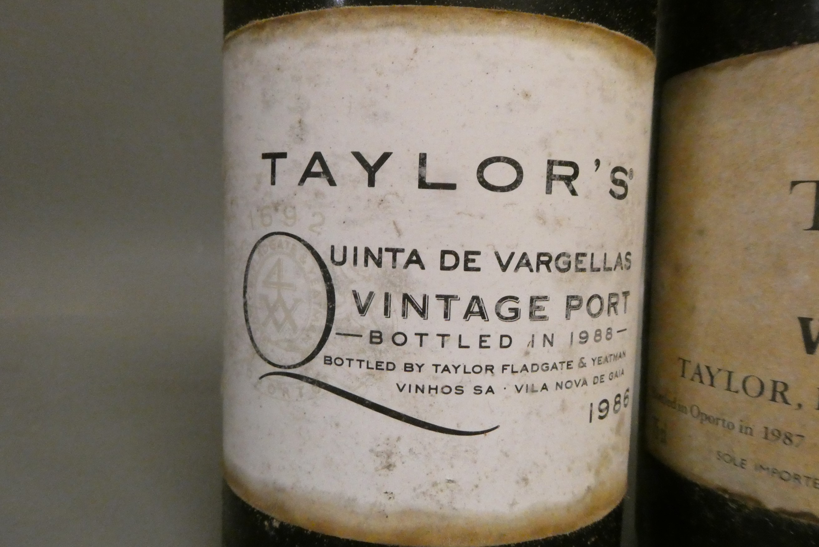 Two bottles Taylor's port, comprising a 1985 vintage port and a 1986 Quinta de Vargellas (Est. plus Image