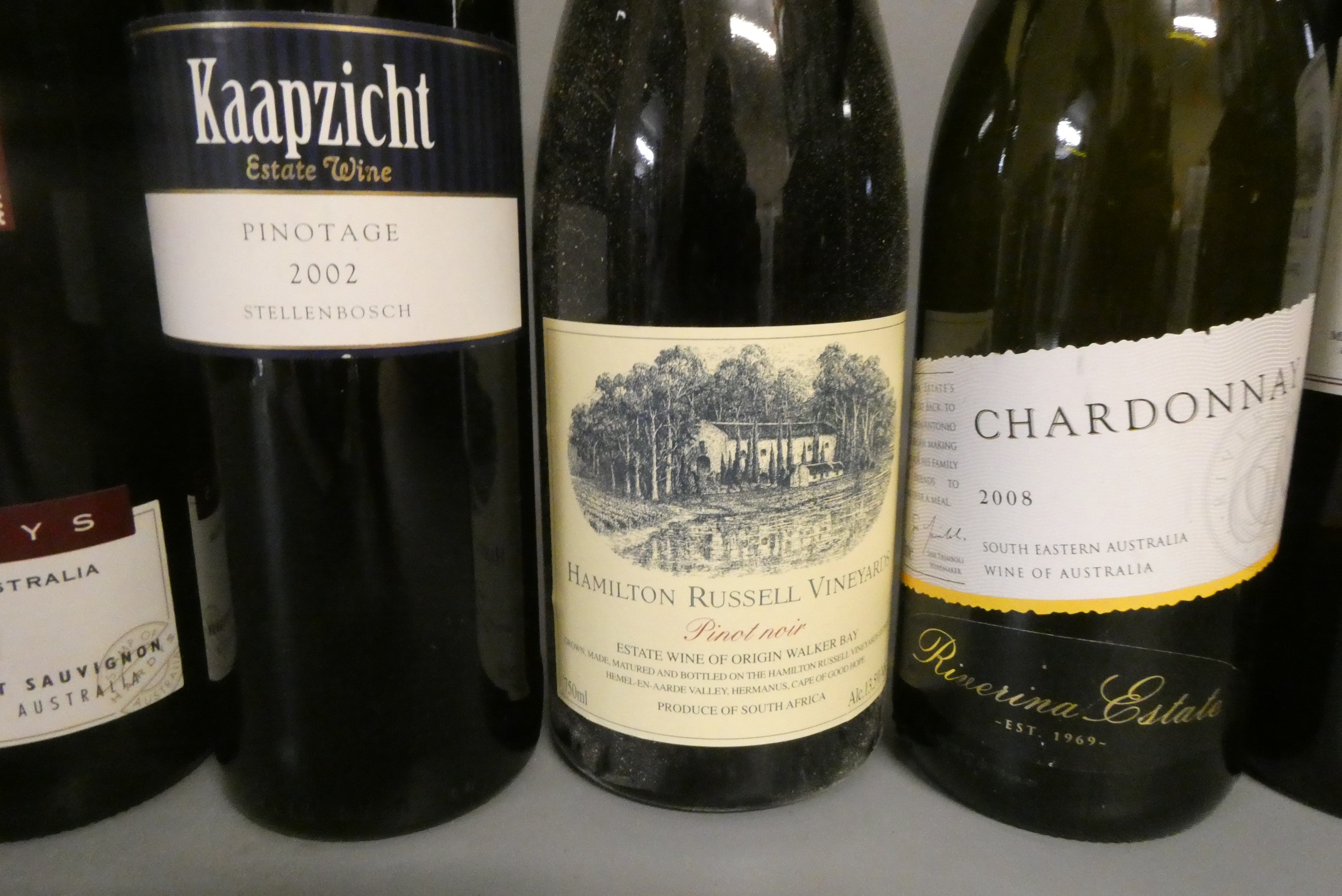 Eight bottles of new world wine Image