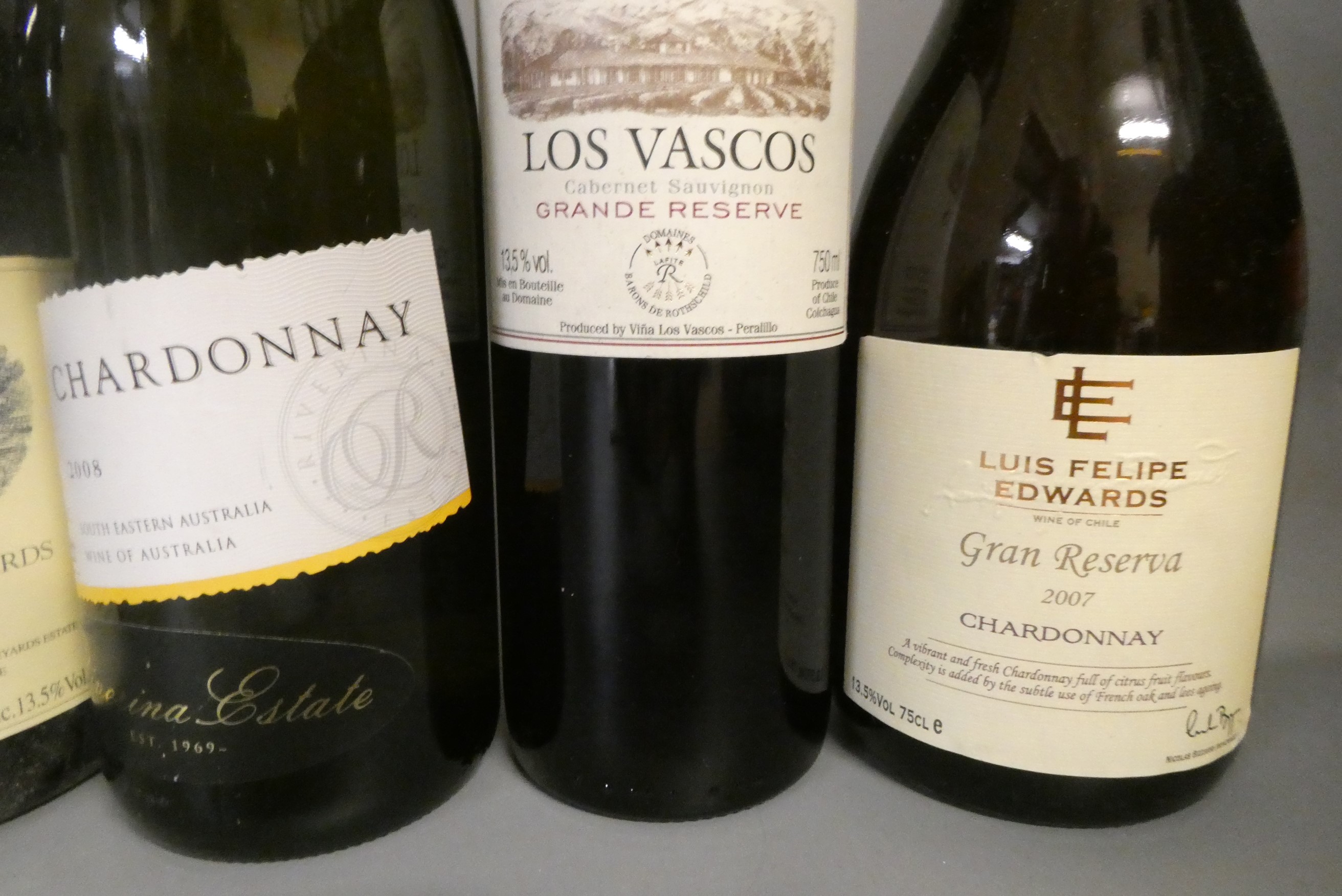 Eight bottles of new world wine Image