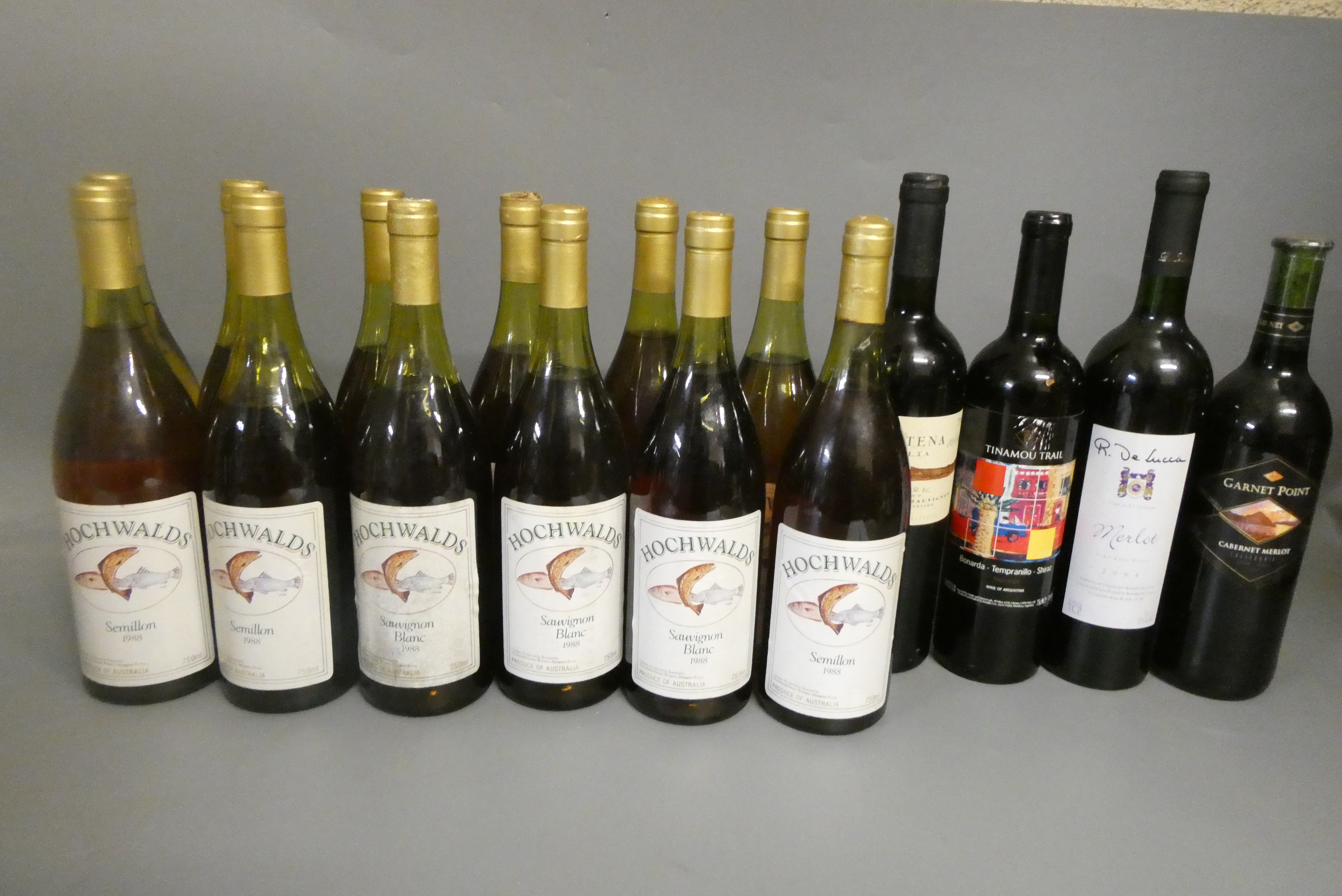 Sixteen bottles of New World wine Image