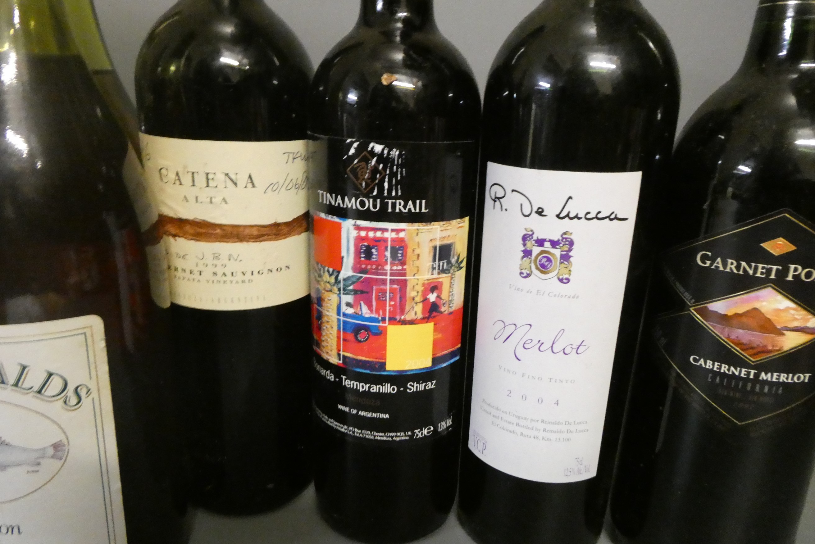 Sixteen bottles of New World wine Image