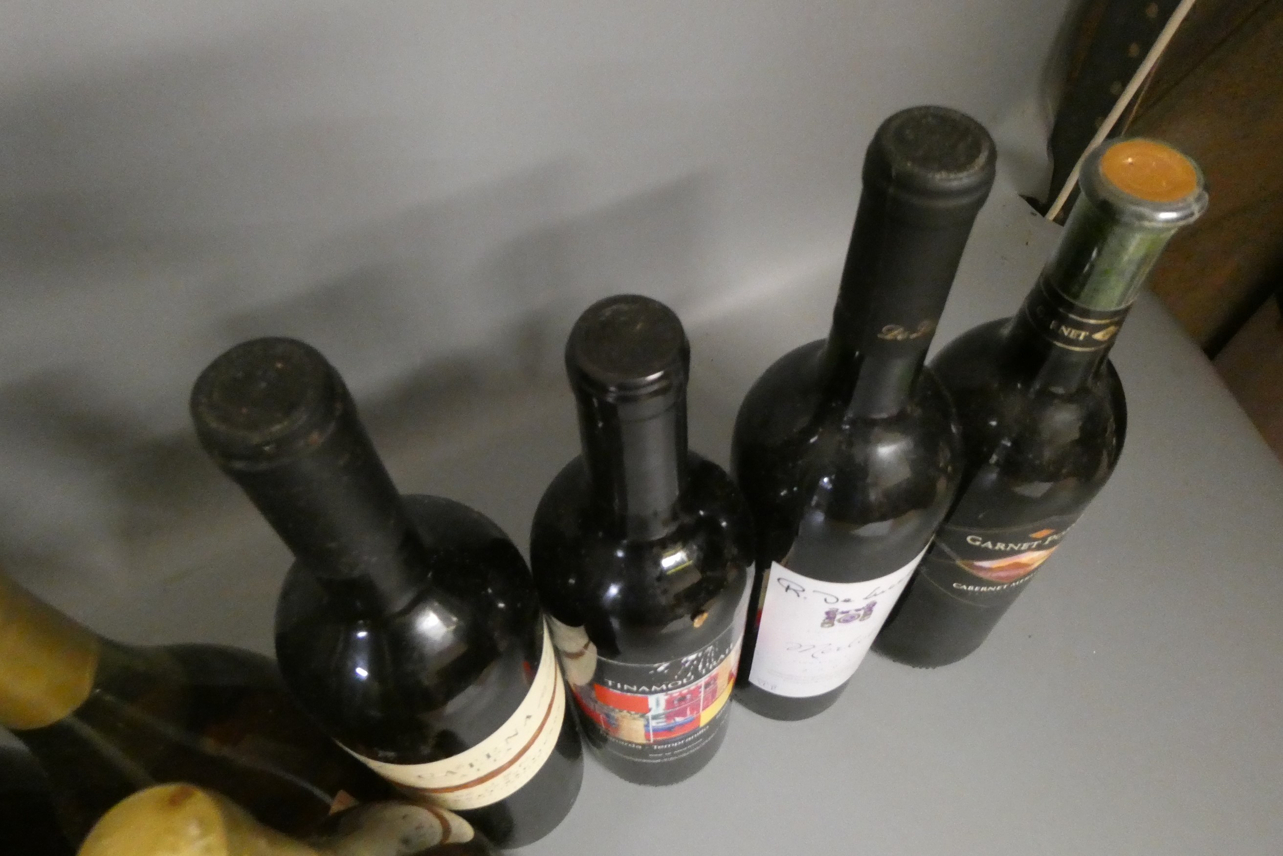 Sixteen bottles of New World wine Image