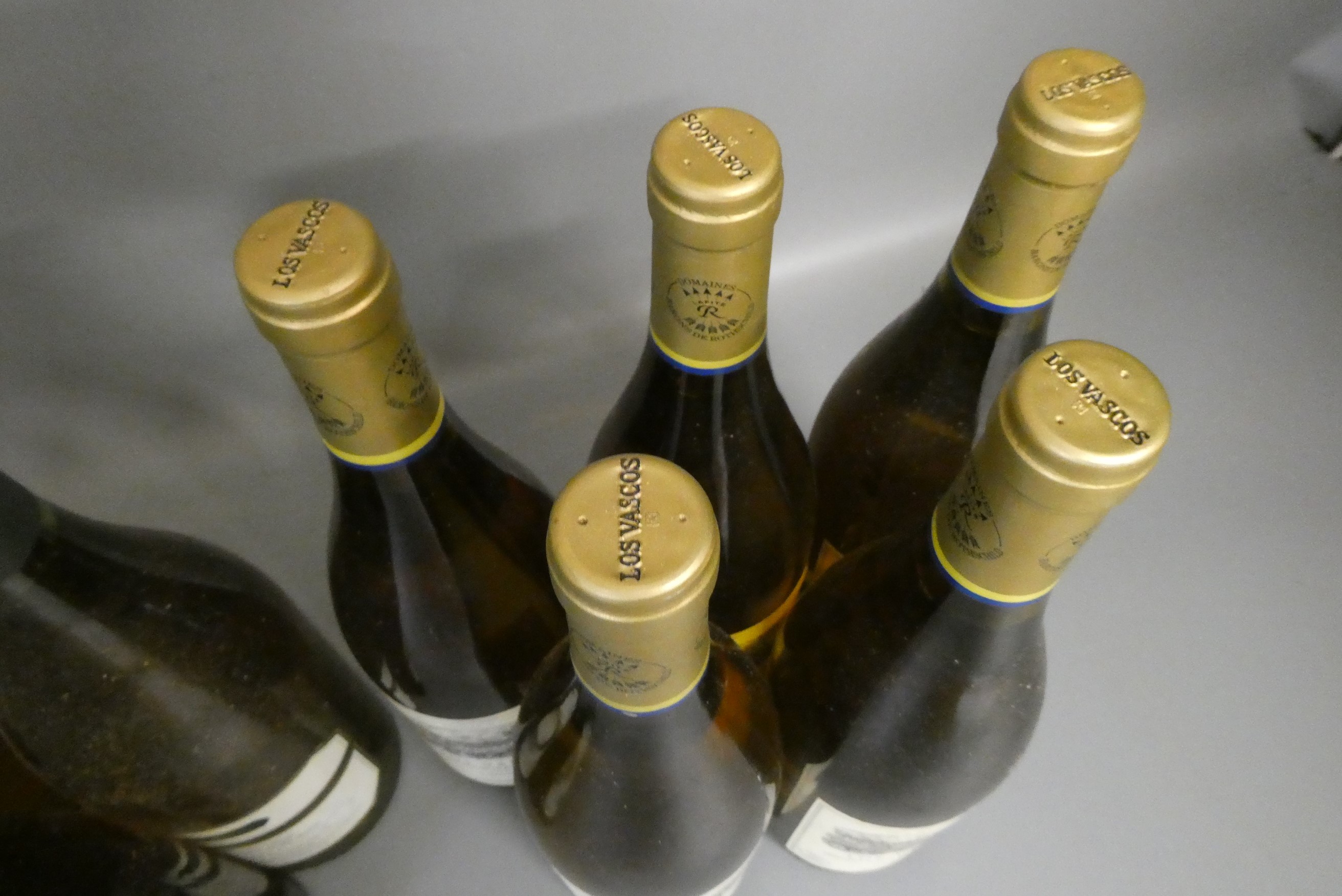 Five bottles Los Vascos chardonnay, 2001, Domsines Barons de Rothschild (Lafite), together with four Image