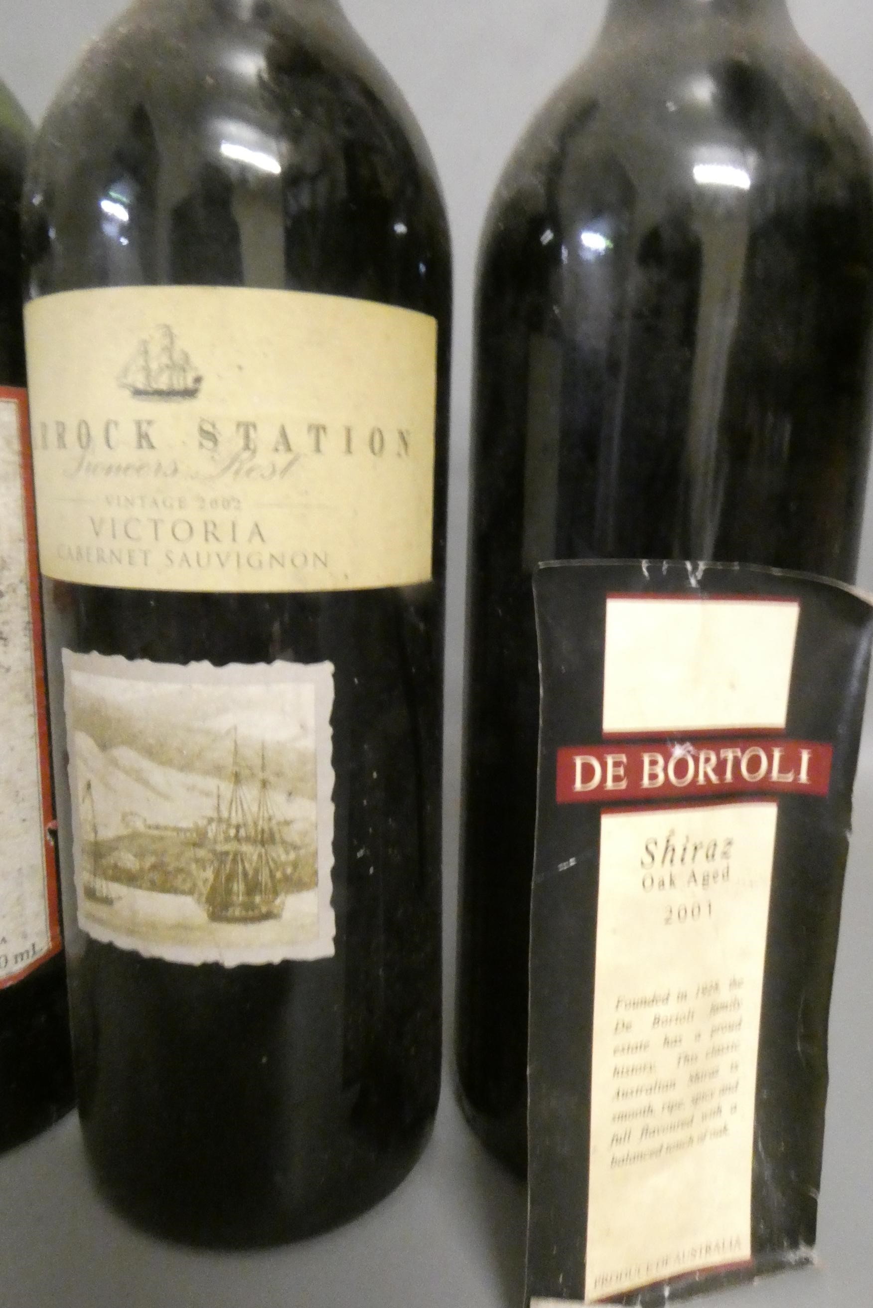 Seven bottles of Australian red wine Image