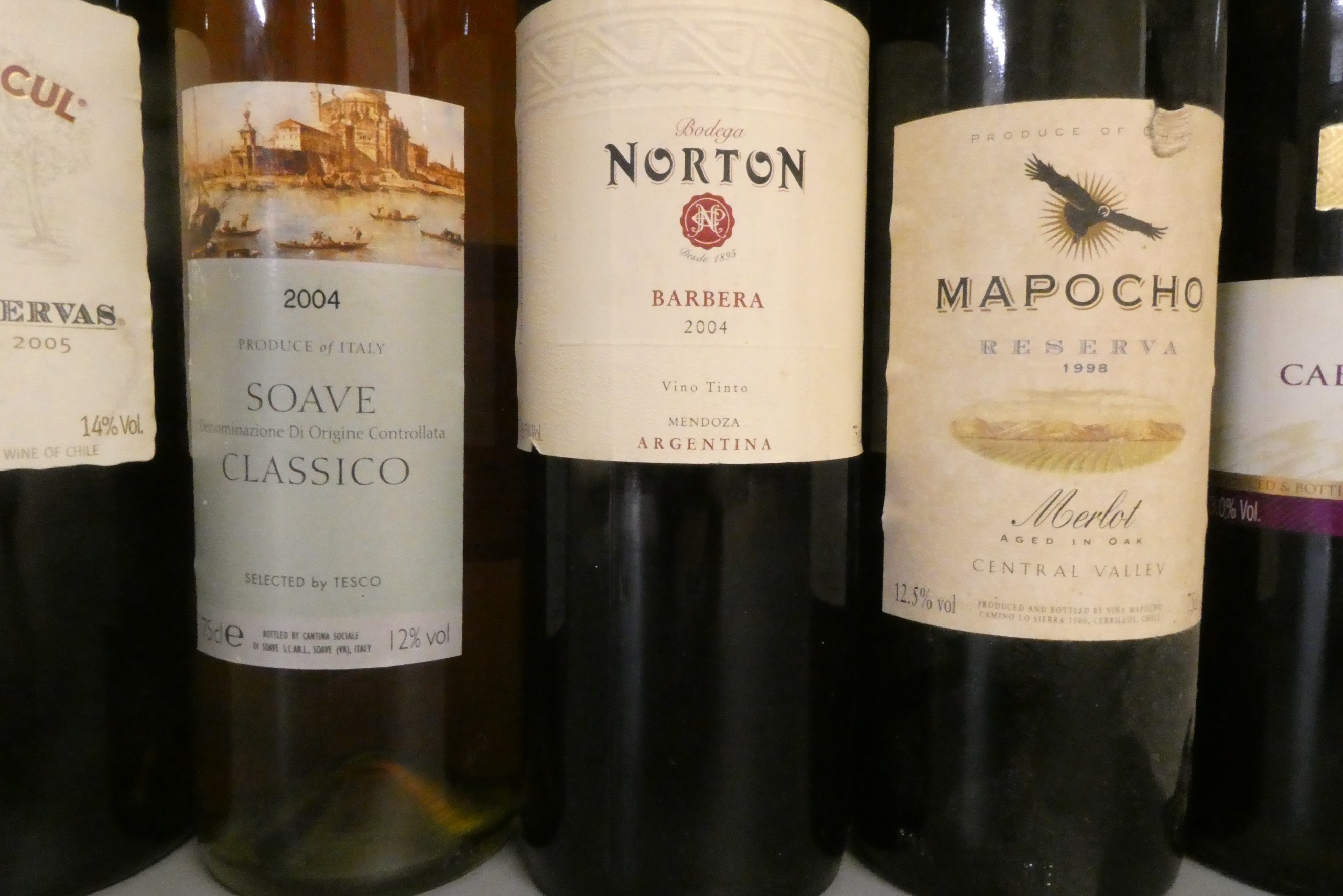 Nine bottles of New World & European wine Image