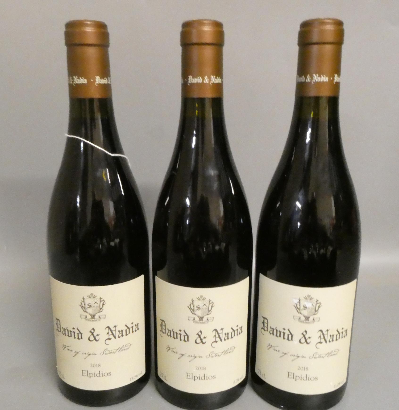 Three bottles Elpidios, 2018, David & Nadia (Est. plus 24% premium inc. VAT) Image