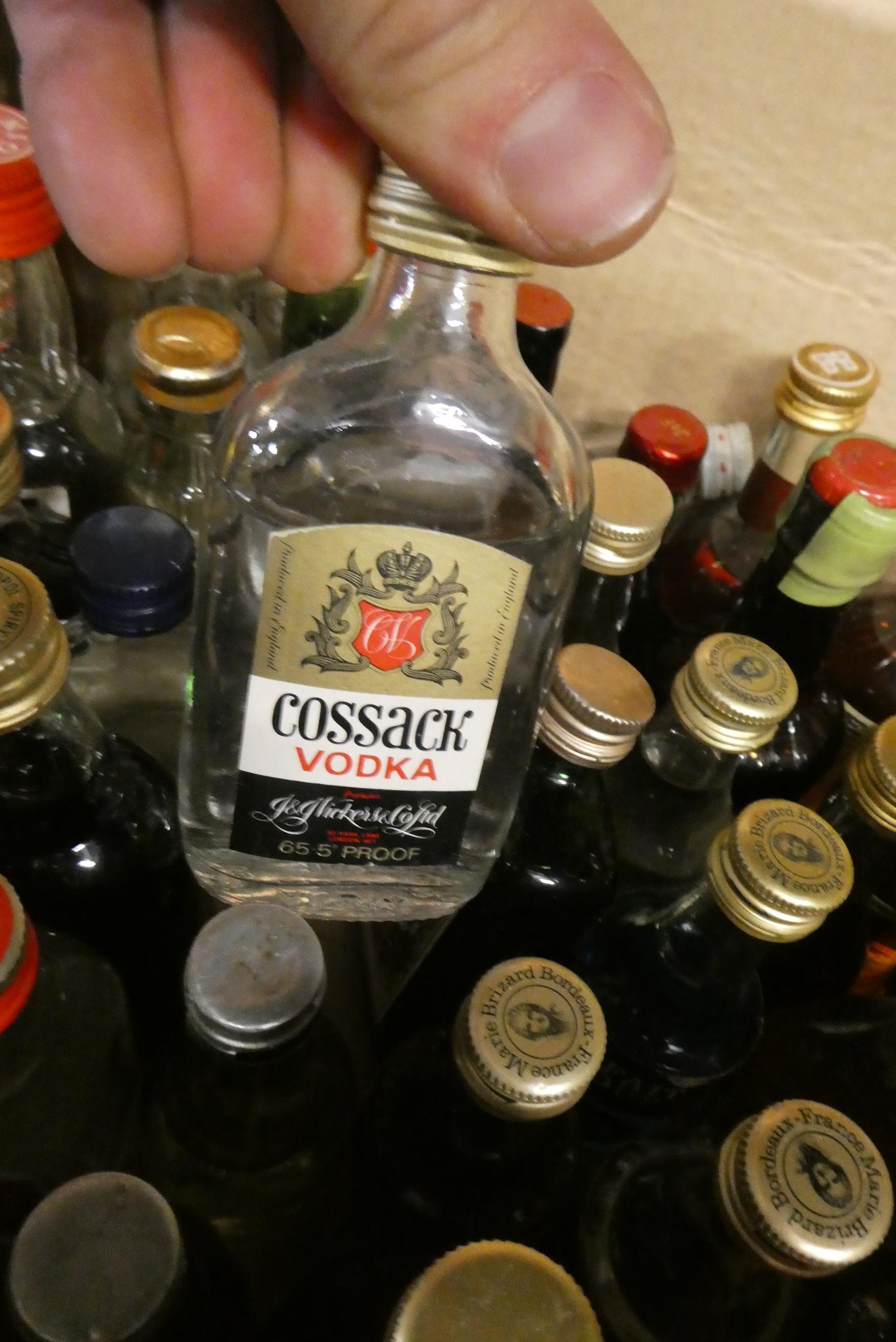 Three boxes of approximately 120 spirit and liqueur miniatures, including gin and cognac (Est. plus Image