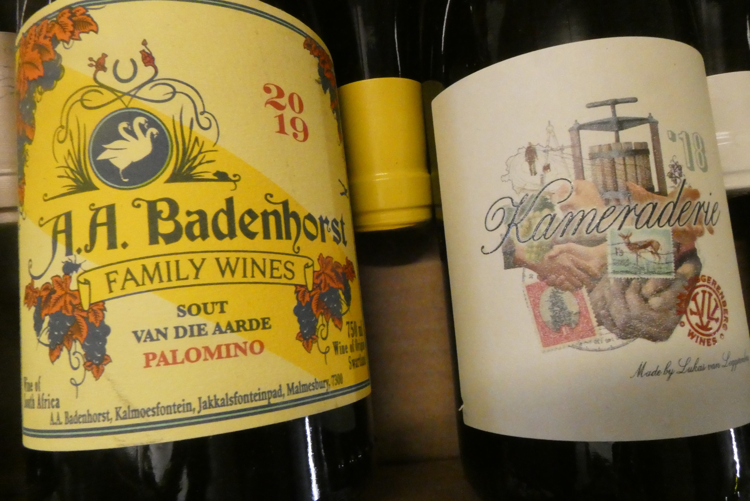 Ten bottles of South African white wine Image