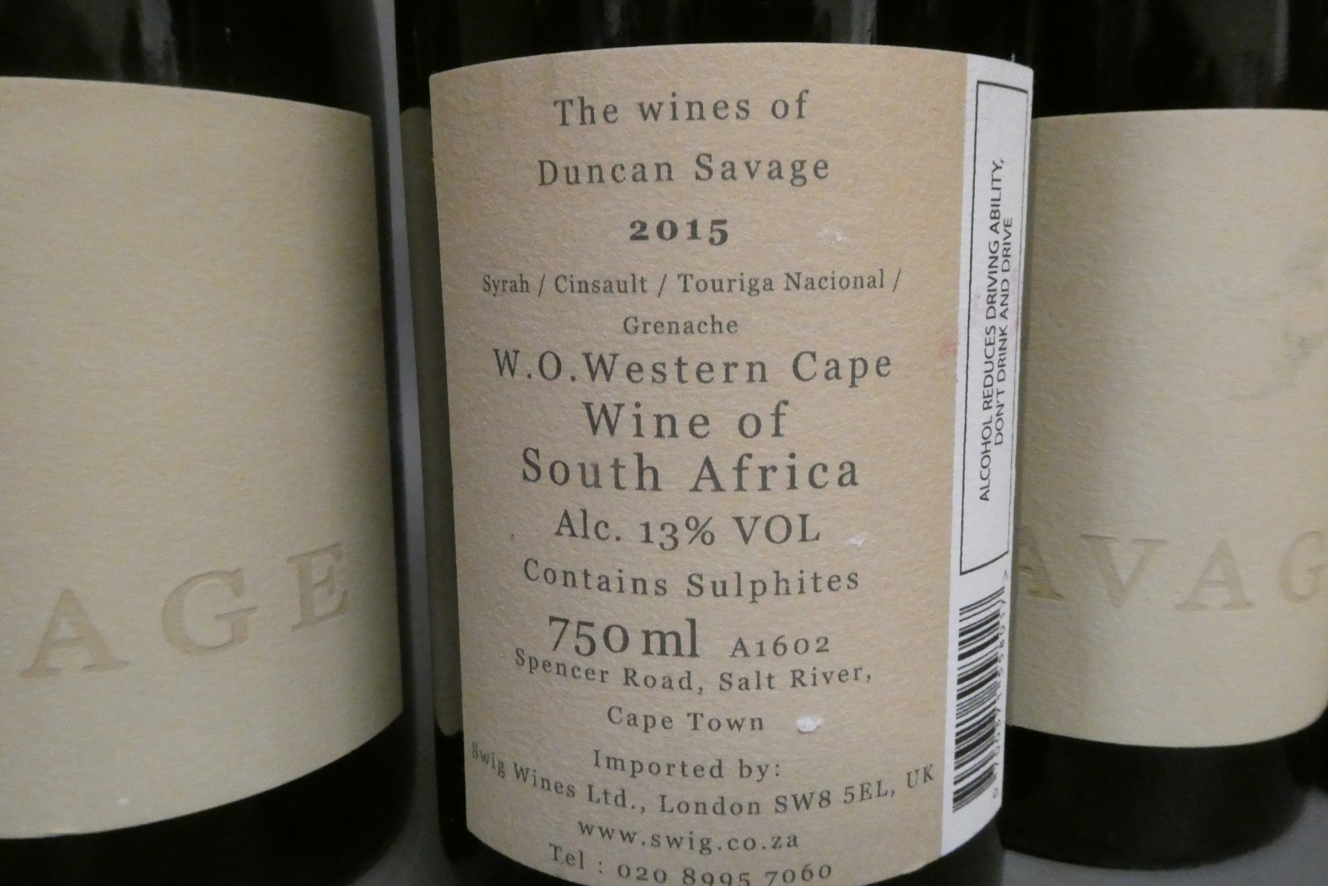Four bottles Savage, 2015, Duncan Savage, Syrah (Est. plus 24% premium inc. VAT) Image