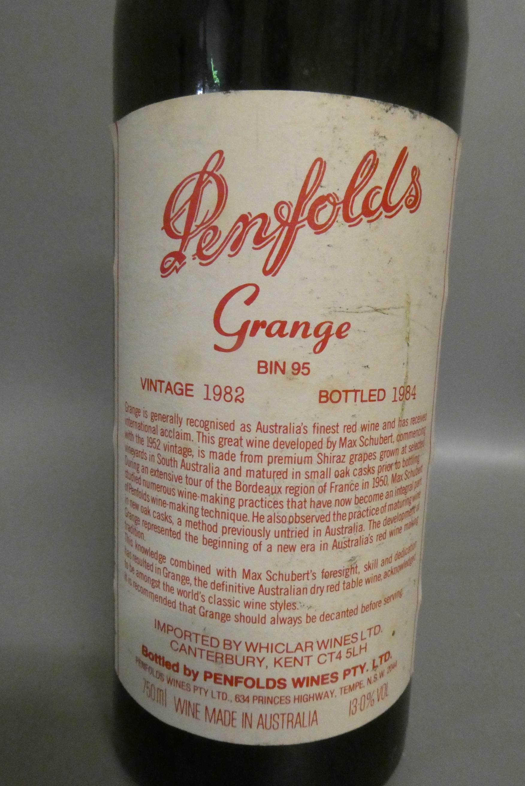 One bottle Penfolds Grange Bin 95, 1982 vintage, bottled 1984 (Est. plus 24% premium inc. VAT) Image