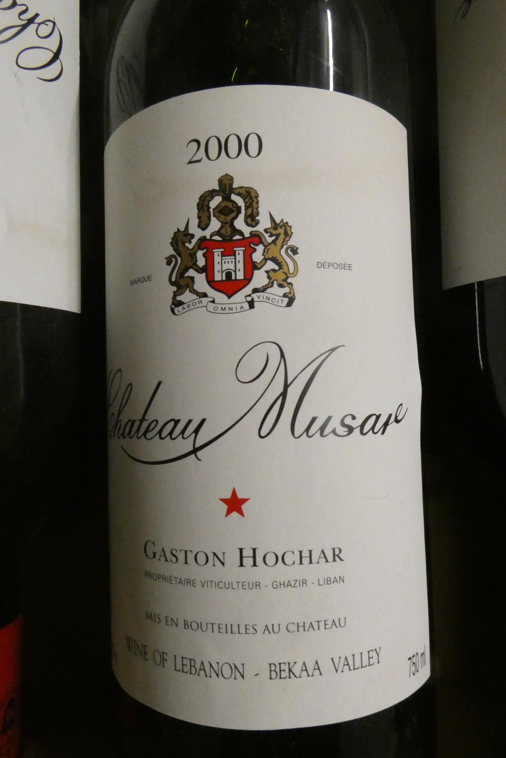 Six bottles Chateau Musar, comprising two 1998, two 1999 and two 2000, Gaston Hochar, 2000, OC (Est. Image