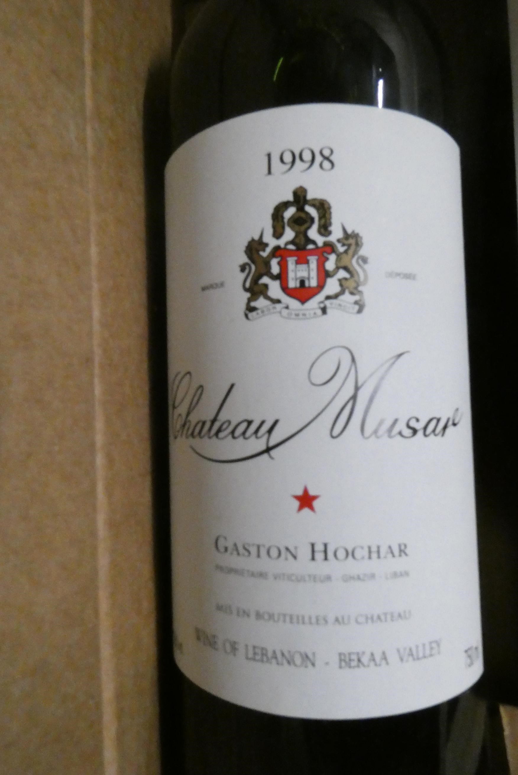 Six bottles Chateau Musar, comprising two 1998, two 1999 and two 2000, Gaston Hochar, 2000, OC (Est. Image