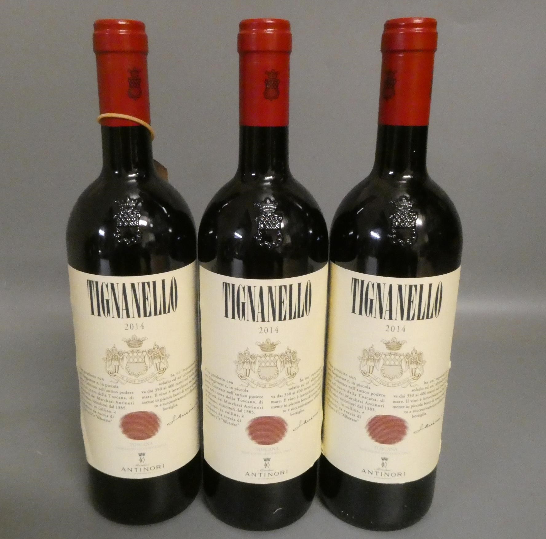 Three bottles of Tignanello, 2014, Antinori (Est. plus 24% premium inc. VAT) Image