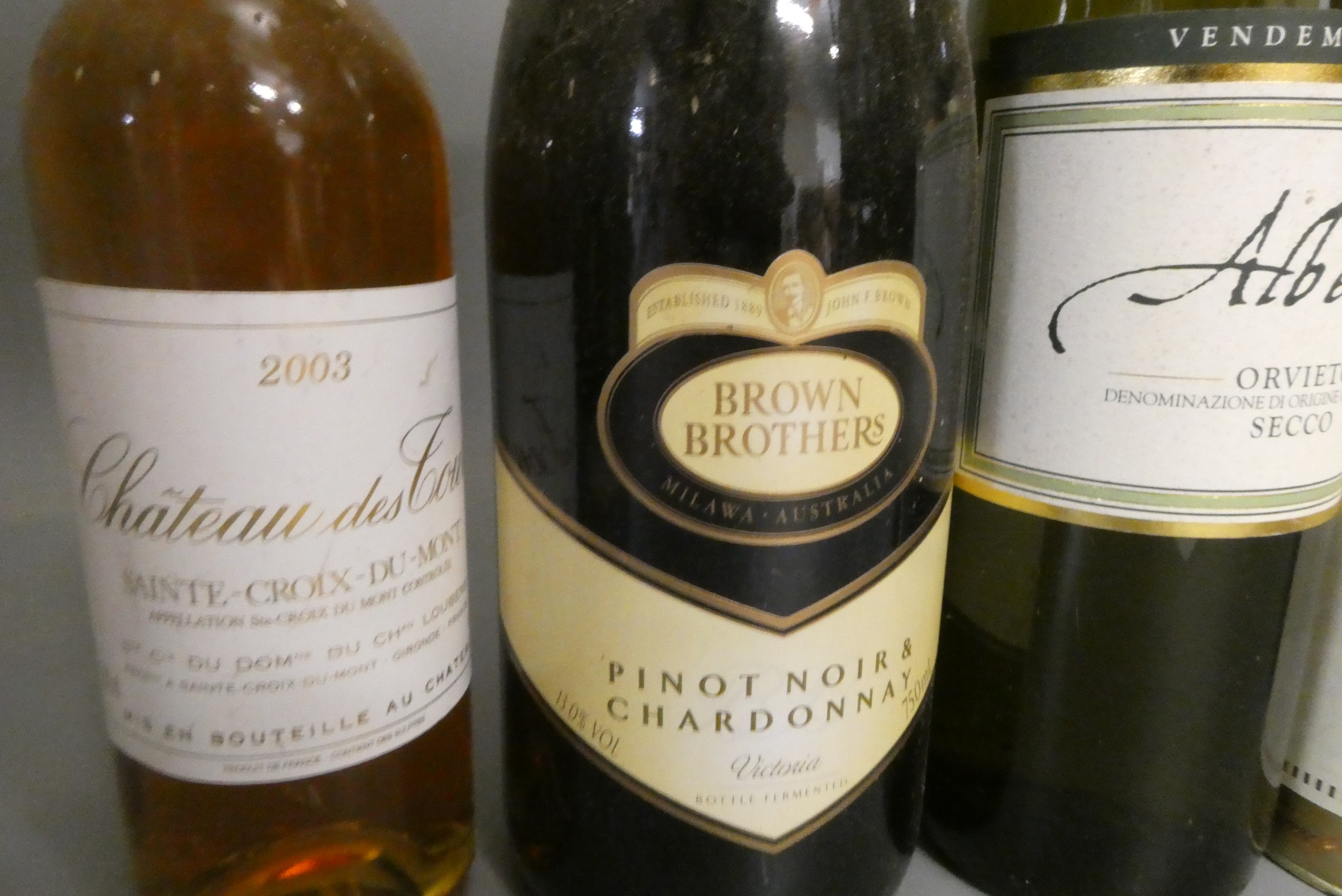 Six and two half bottles of mixed wine Image