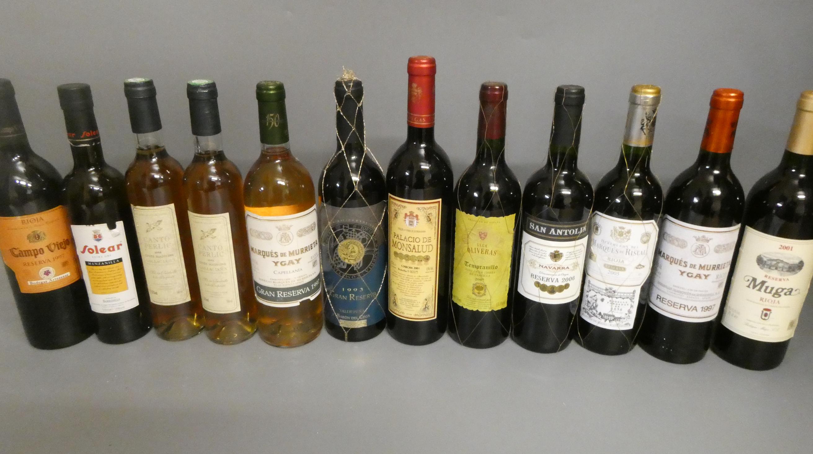 Twelve bottles of mainly Spanish wine Image