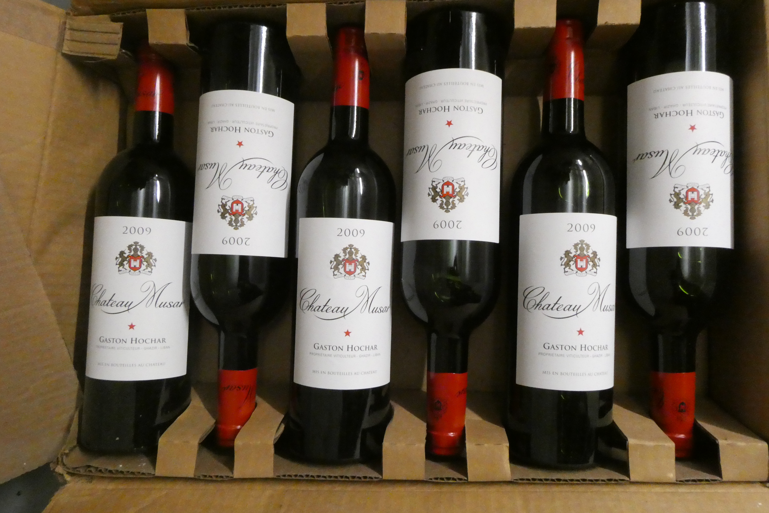 Six bottles Chateau Musar, 2009, Gaston Hochar, OC (Est. plus 24% premium inc. VAT) Image