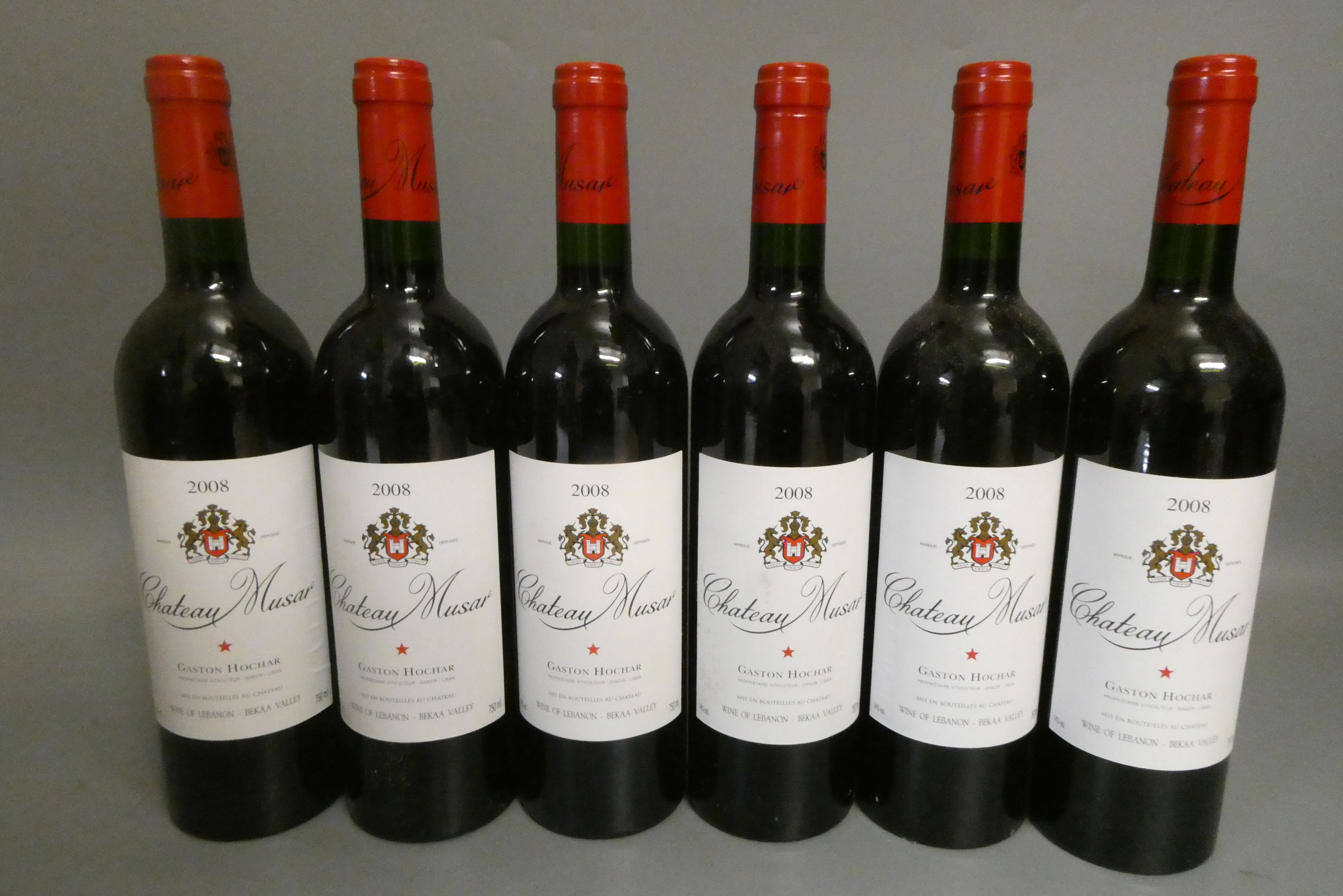Six bottles Chateau Musar, 2008, Gaston Hochar (Est. plus 24% premium inc. VAT) Image