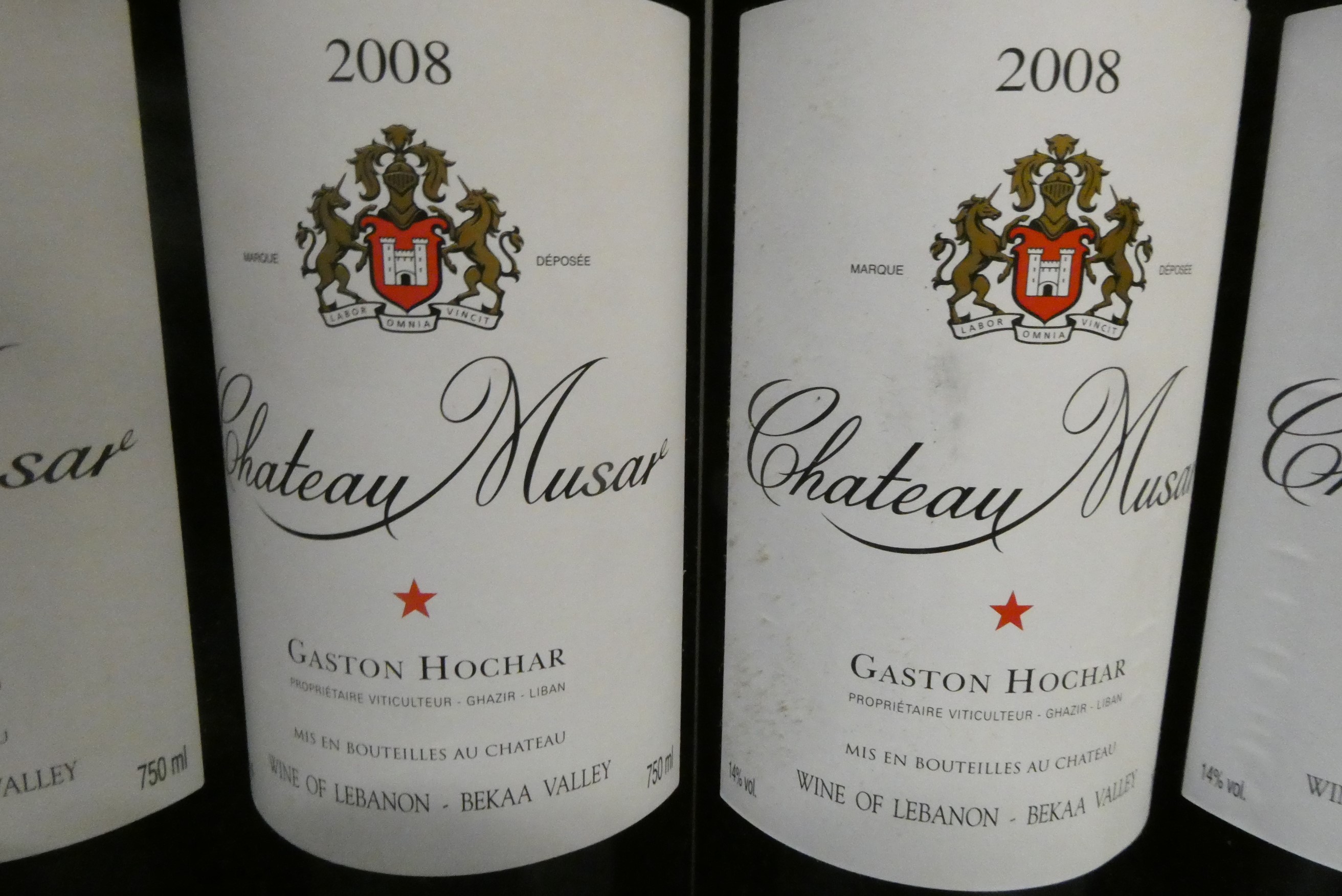 Six bottles Chateau Musar, 2008, Gaston Hochar (Est. plus 24% premium inc. VAT) Image