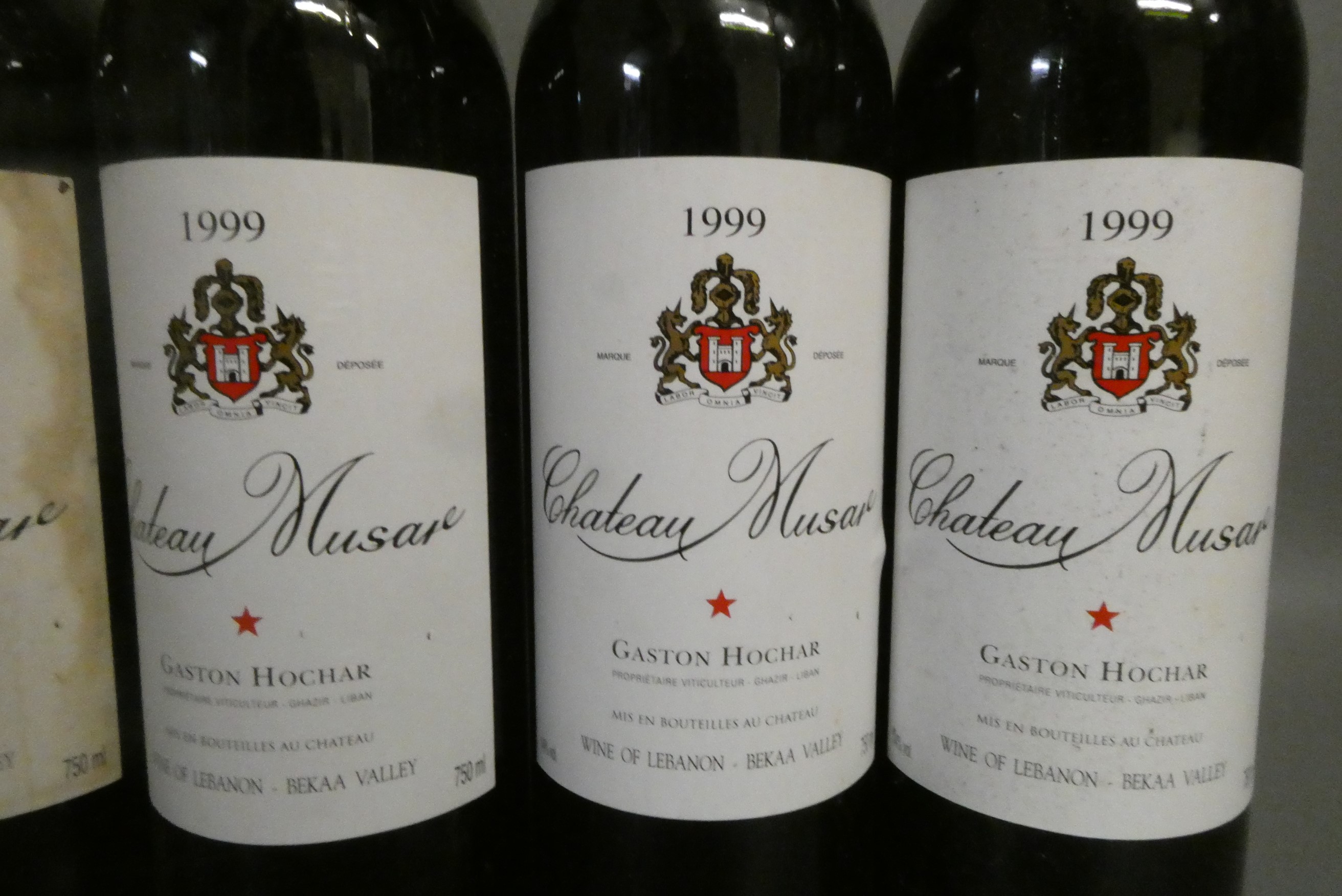 Six bottles Chateau Musar, comprising four 1999 and two 2004, Gaston Hochar (Est. plus 24% premium Image