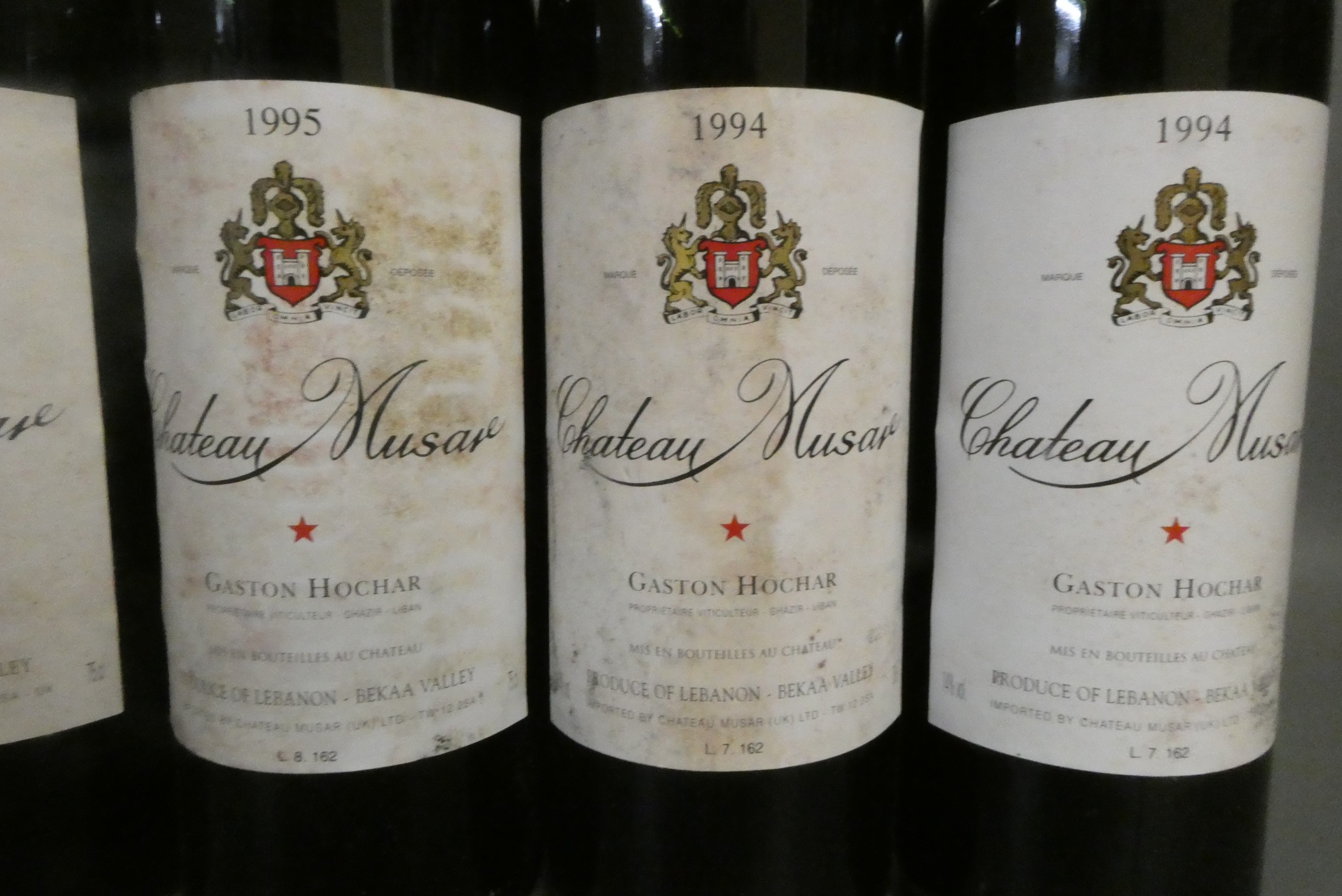 Six bottles Chateau Musar, comprising two 1997, one 1996, one 1995 and two 1994, Gaston Hochar (Est. Image