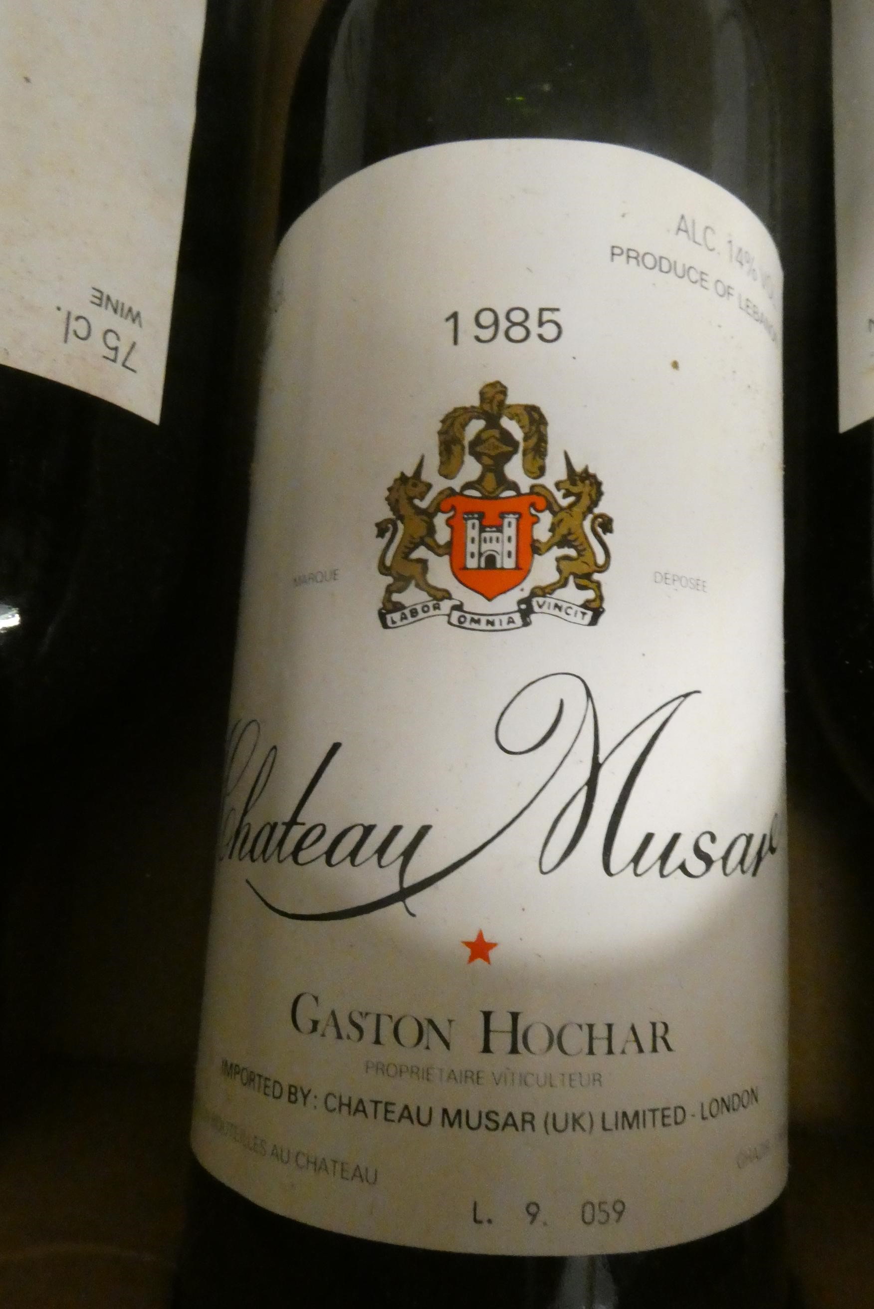 Six bottles Chateau Musar, comprising four 1985 and two 1983, Gaston Hochar (Est. plus 24% premium Image