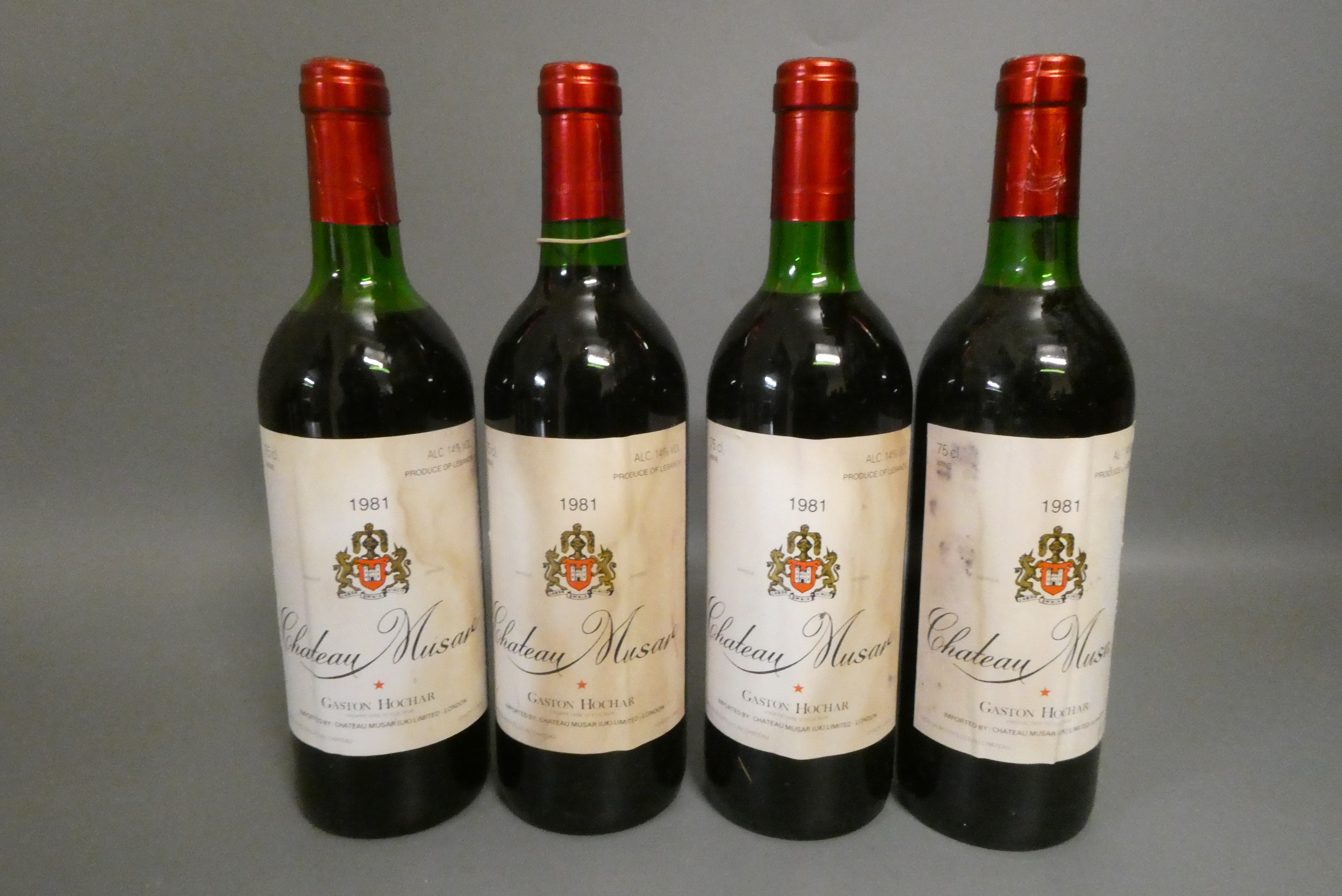 Four bottles Chateau Musar, 1981, Gaston Hochar (Est. plus 24% premium inc. VAT) Image