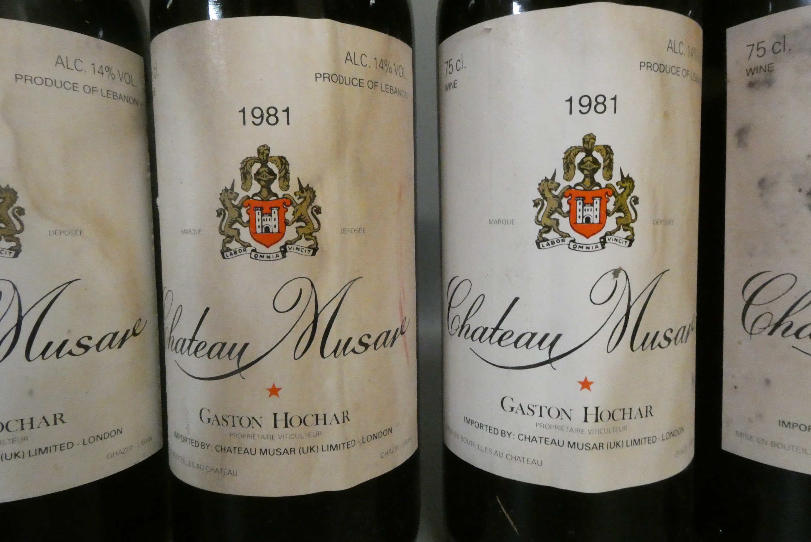 Four bottles Chateau Musar, 1981, Gaston Hochar (Est. plus 24% premium inc. VAT) Image